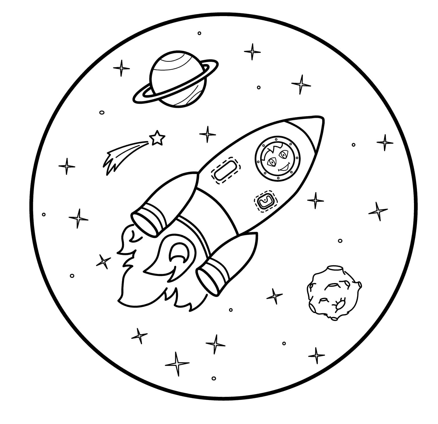 Exciting rocket coloring book for 5-6 year olds