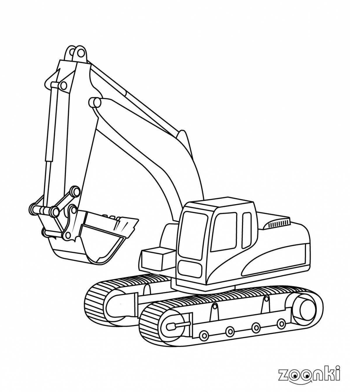 Fun excavator coloring book for 4-5 year olds