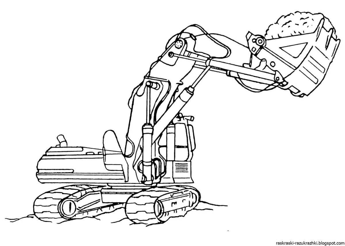 Excavator coloring book for children 4-5 years old