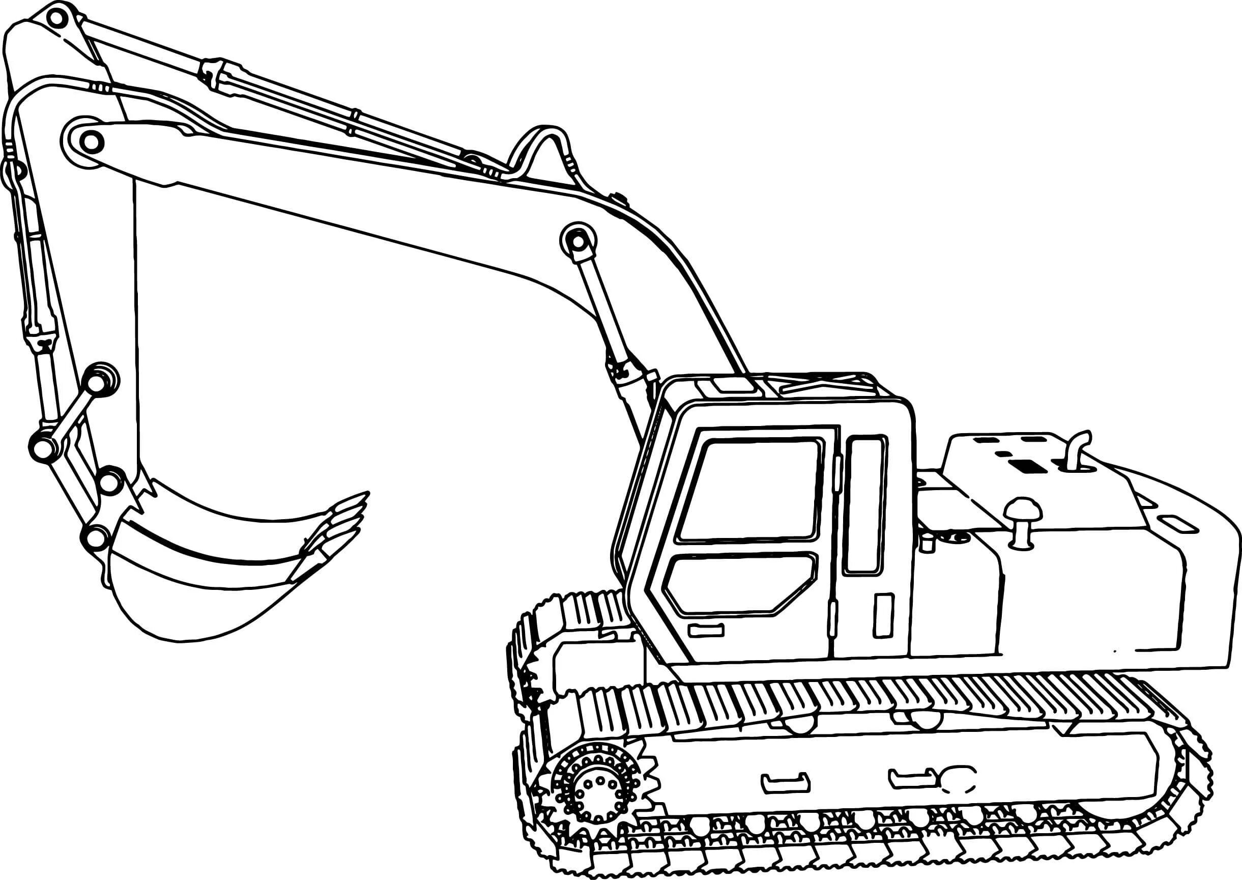 Coloring book unforgettable excavator for kids