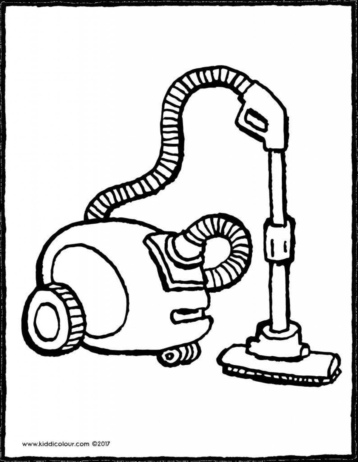 Joyful vacuum cleaner coloring book for 3-4 year olds