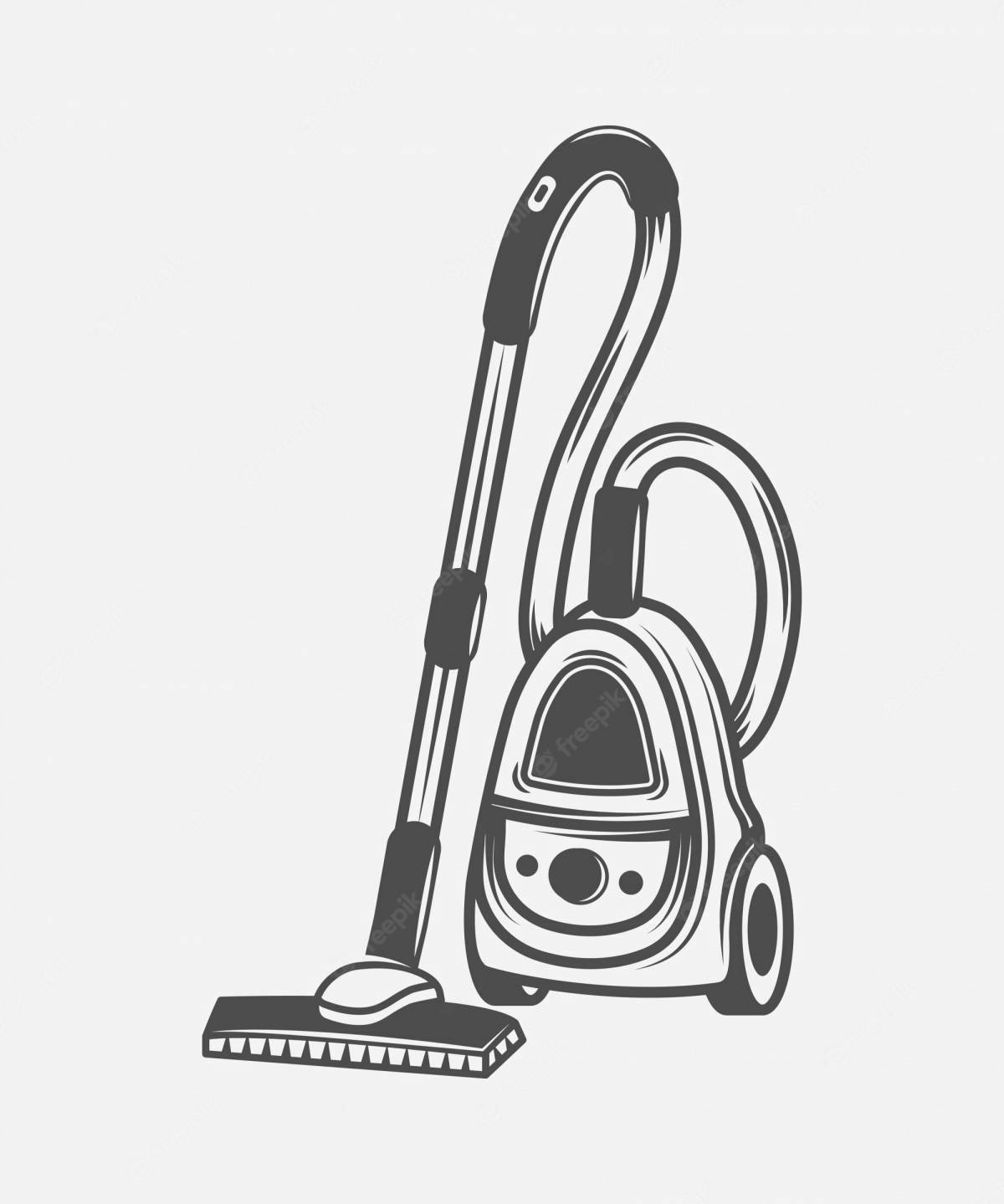 Crazy vacuum cleaner coloring pages for 3-4 year olds