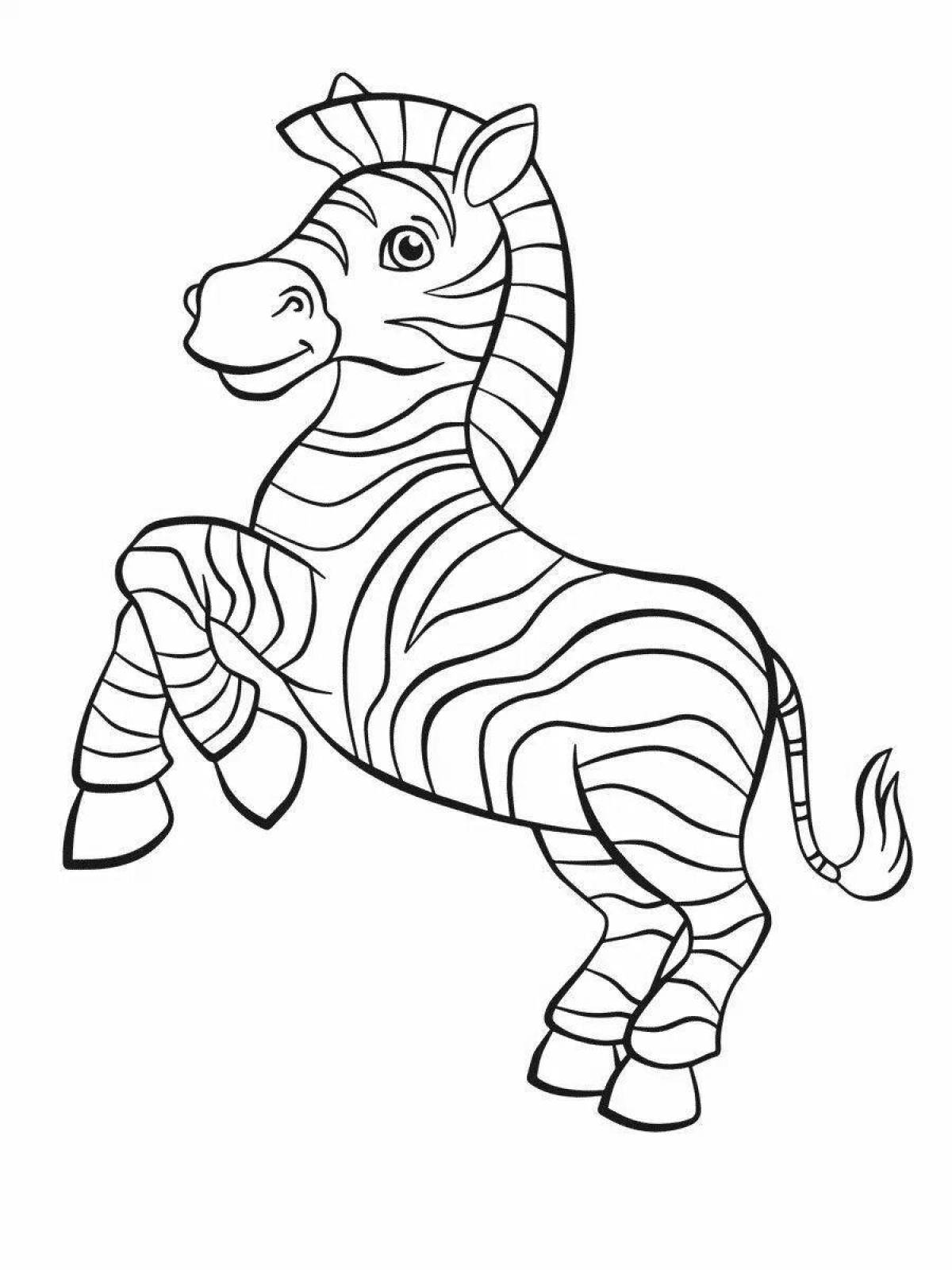 Милая зебра-раскраска для дошкольников 3-4 лет