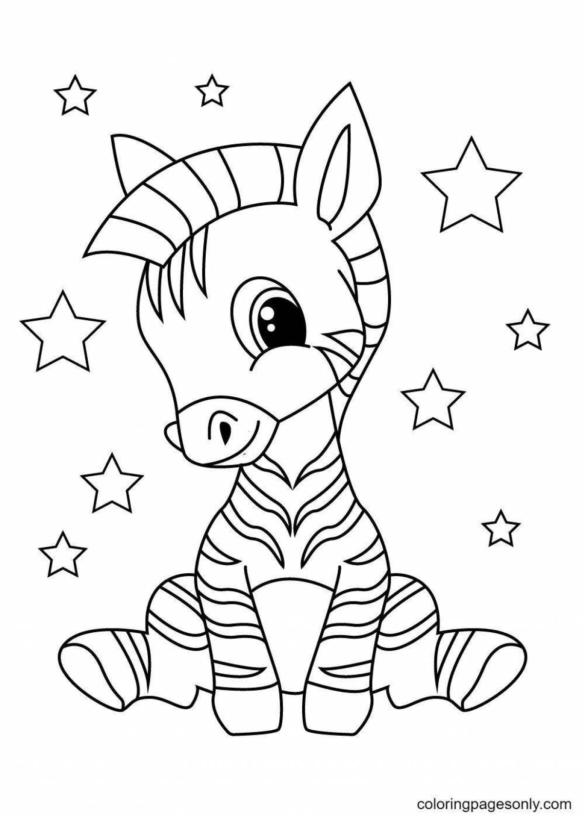 Sweet zebra coloring book for 3-4 year olds