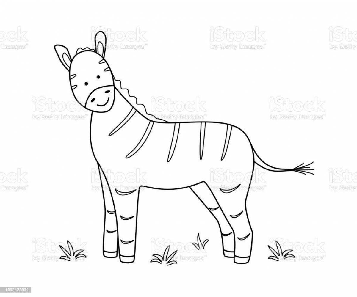 Impressive zebra coloring book for 3-4 year olds