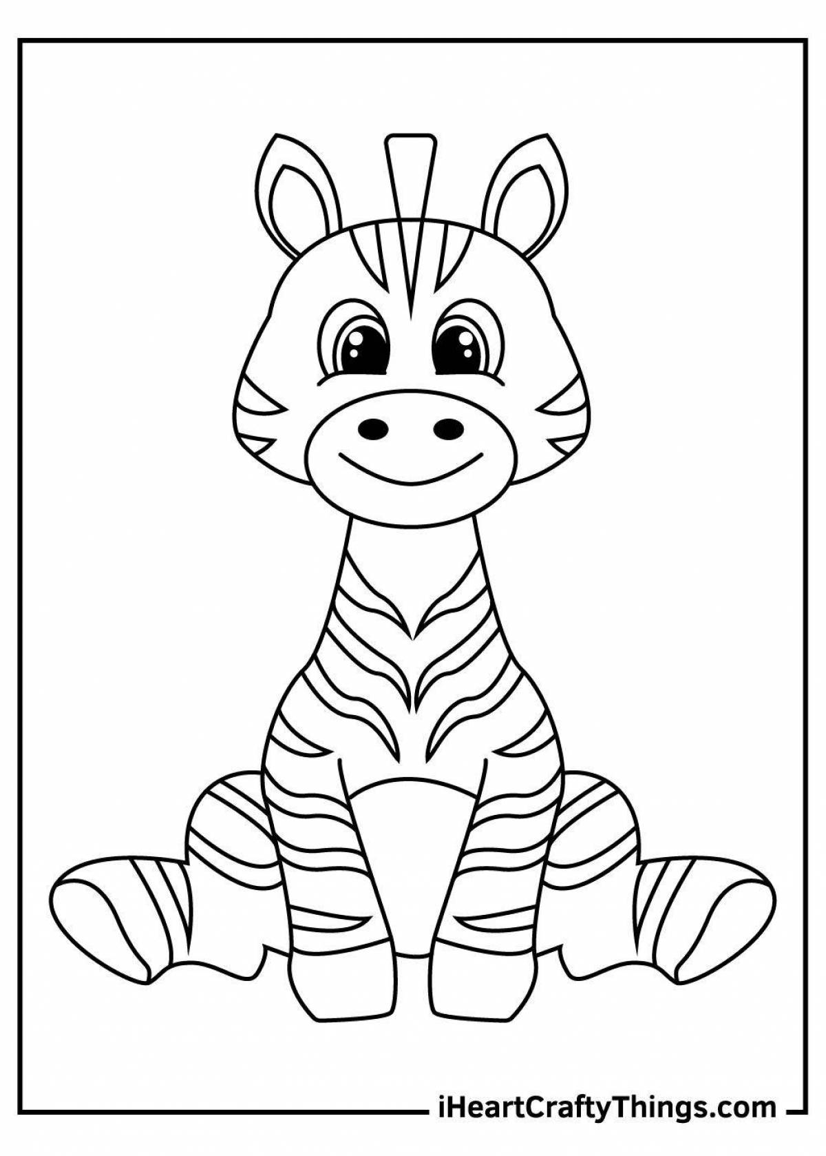 Невероятная раскраска зебра для детей 3-4 лет
