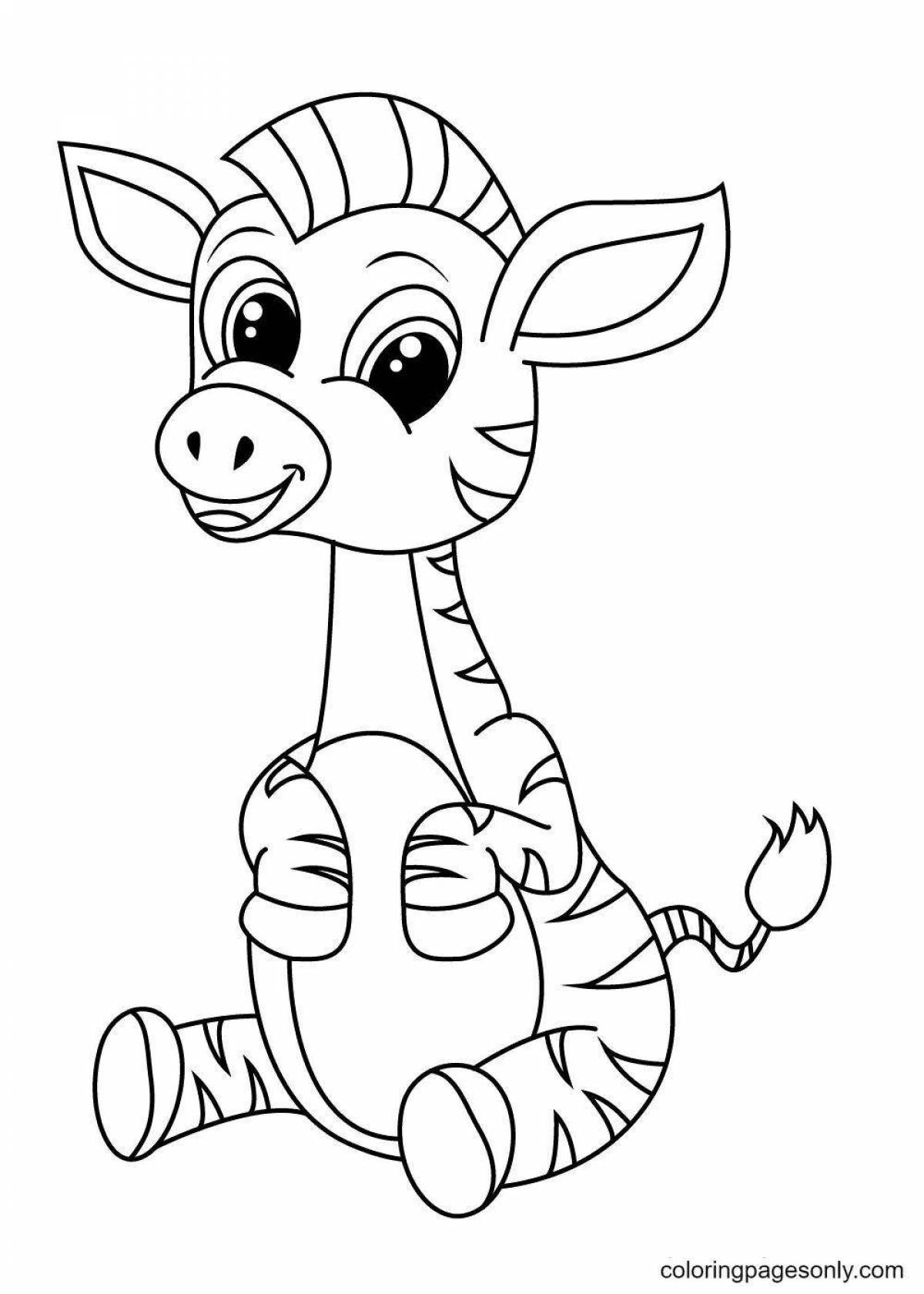 Удивительная раскраска зебра для малышей 3-4 лет