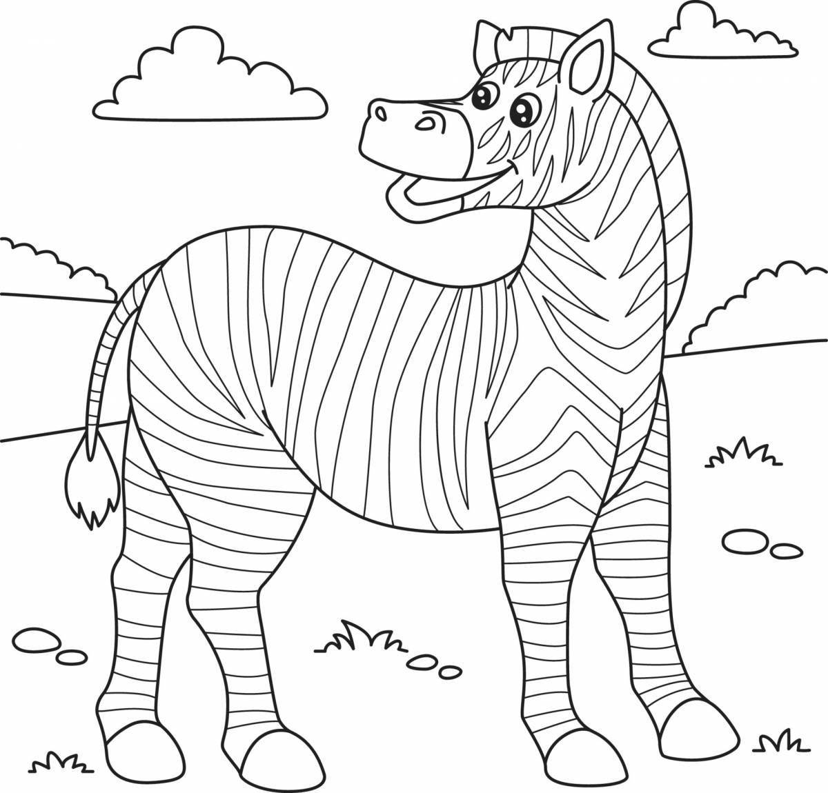Incredible zebra coloring book for 3-4 year olds