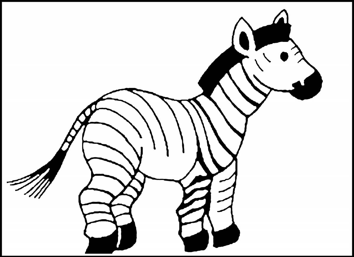 Креативная раскраска зебра для детей 3-4 лет