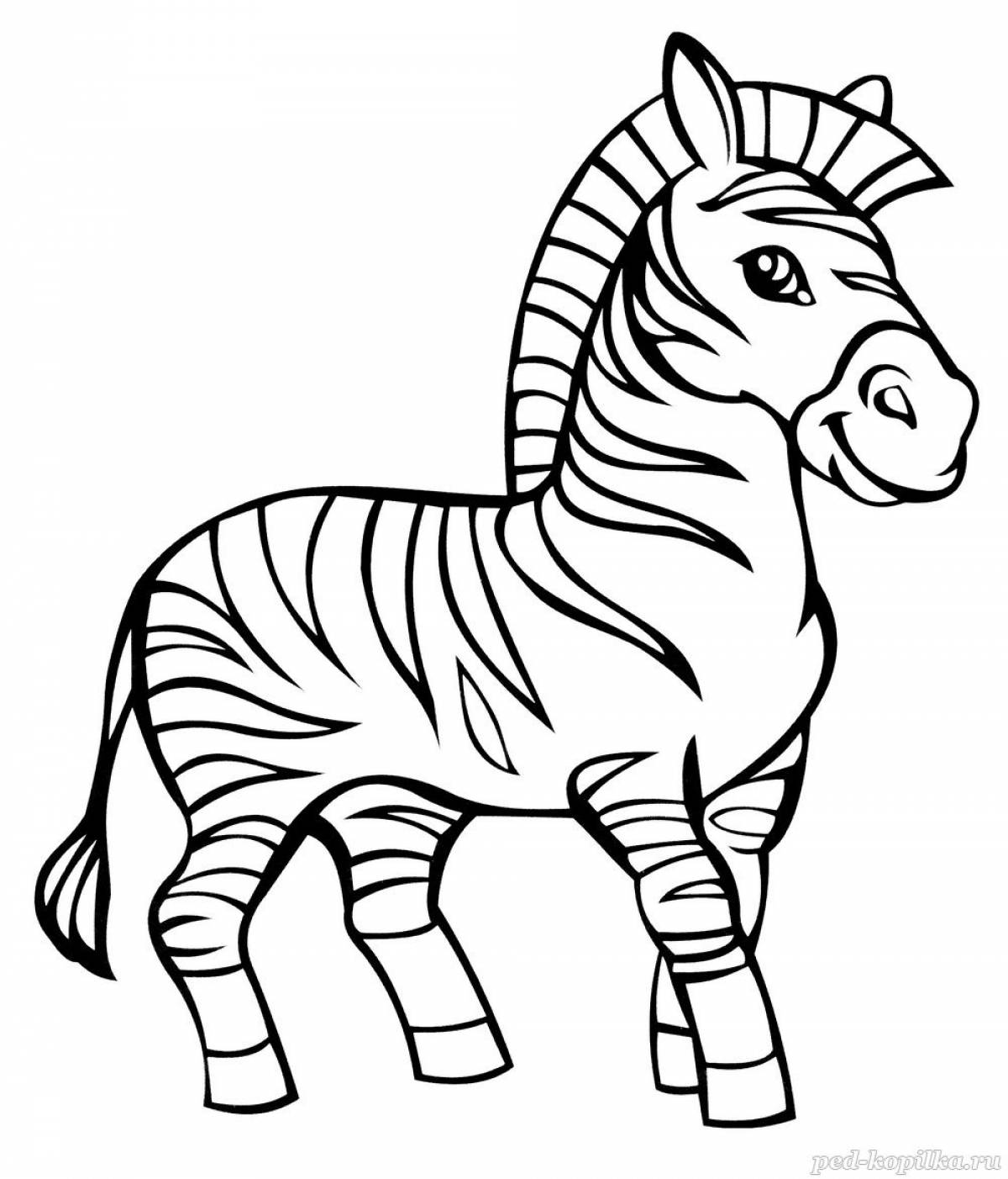 Удивительная раскраска зебра для дошкольников 3-4 лет
