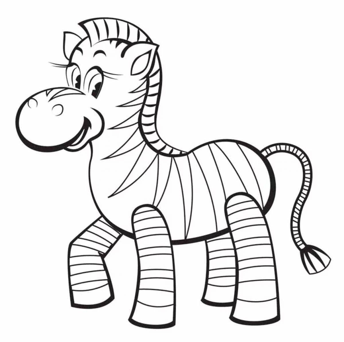 Незабываемая раскраска зебра для детей 3-4 лет