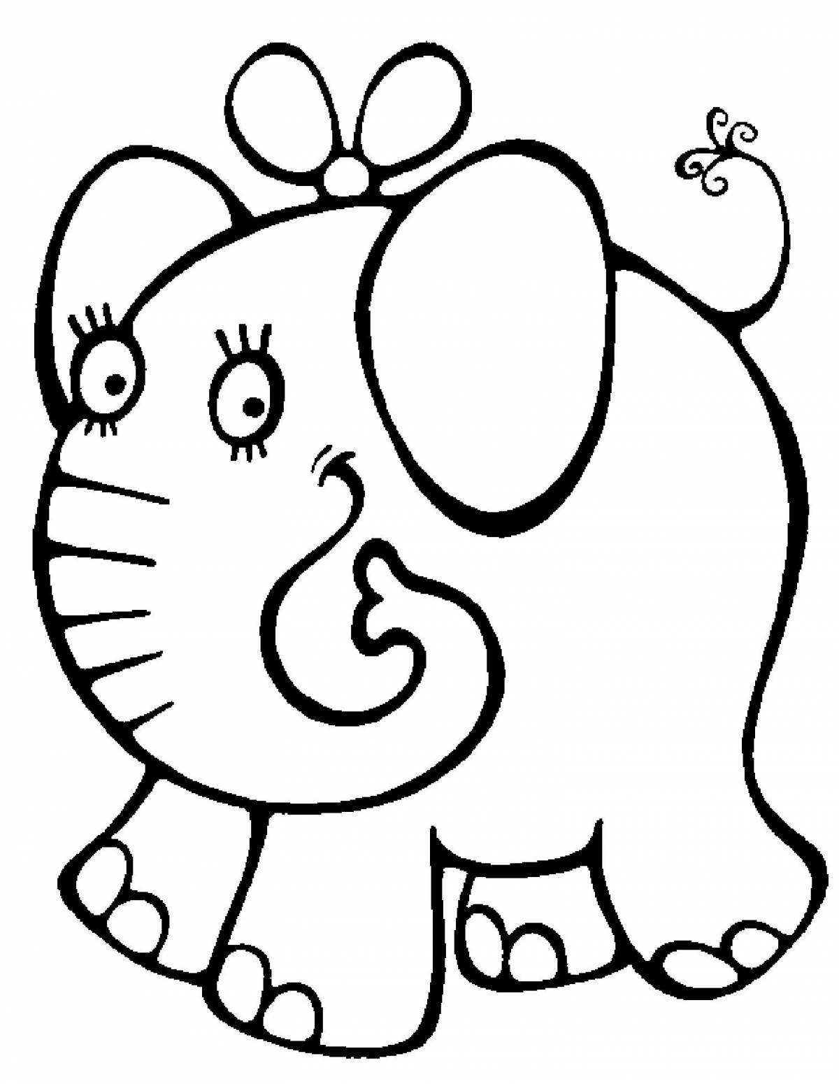 Colourful animal coloring pages for children 2-3 years old