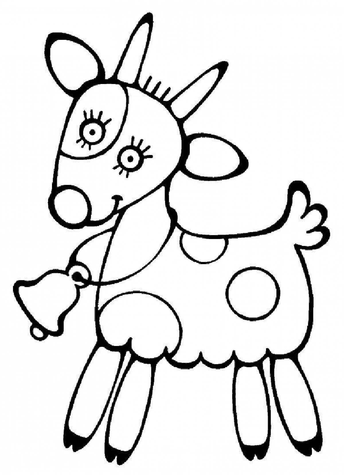 Fun coloring pages animals for children 2-3 years old