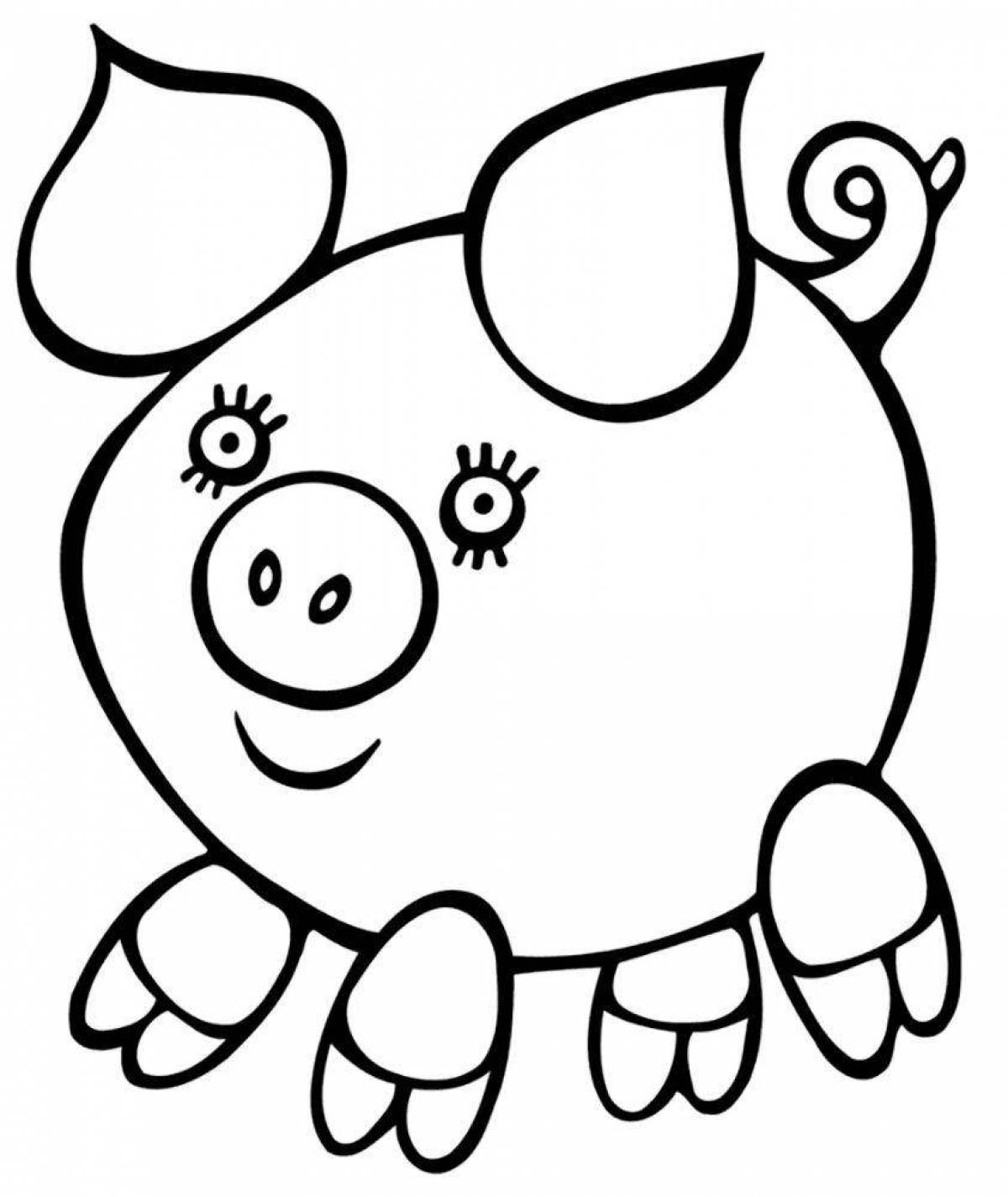 Coloring pages animals for children 2-3 years old