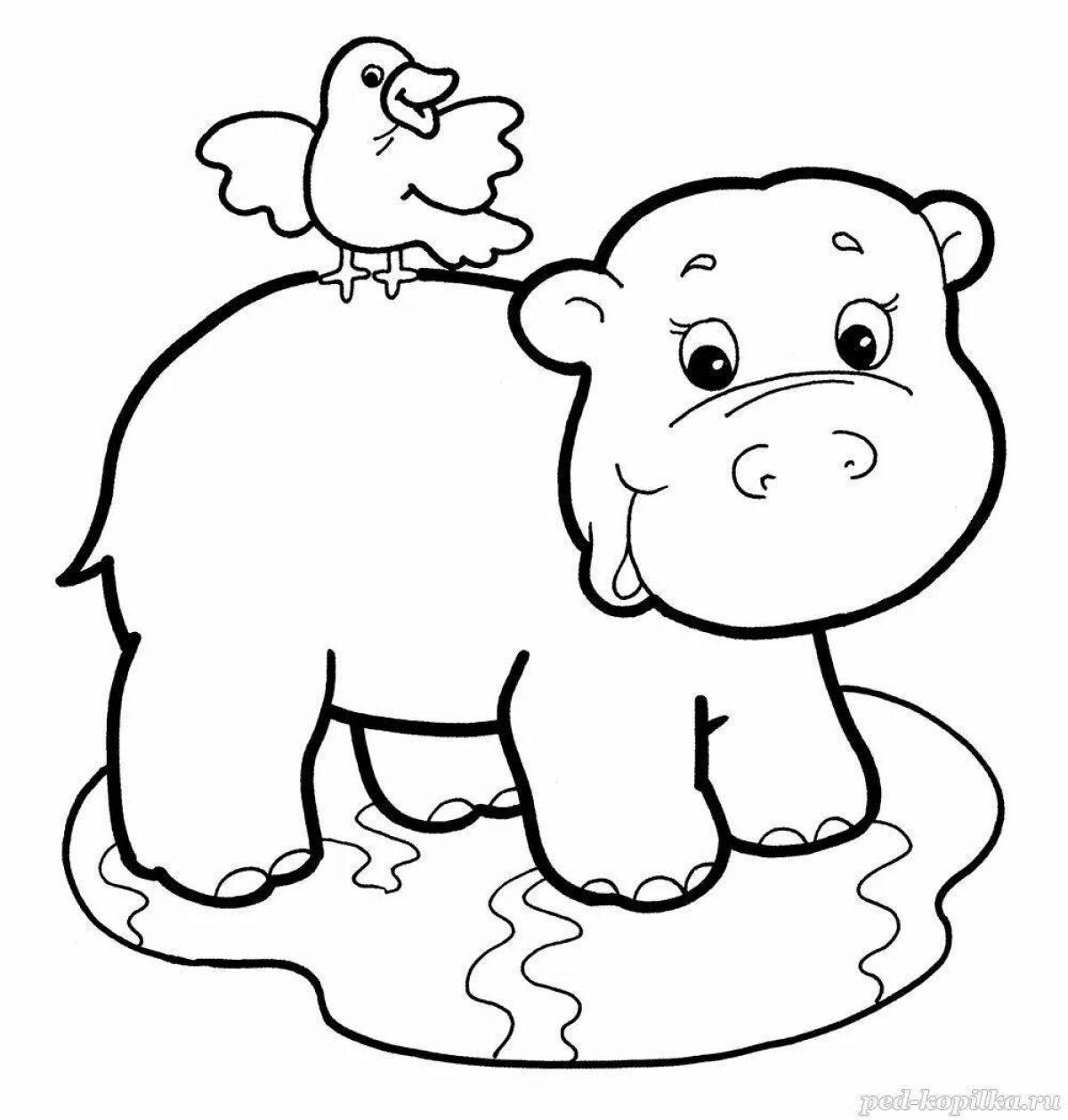 Adorable animal coloring book for kids 2-3 years old