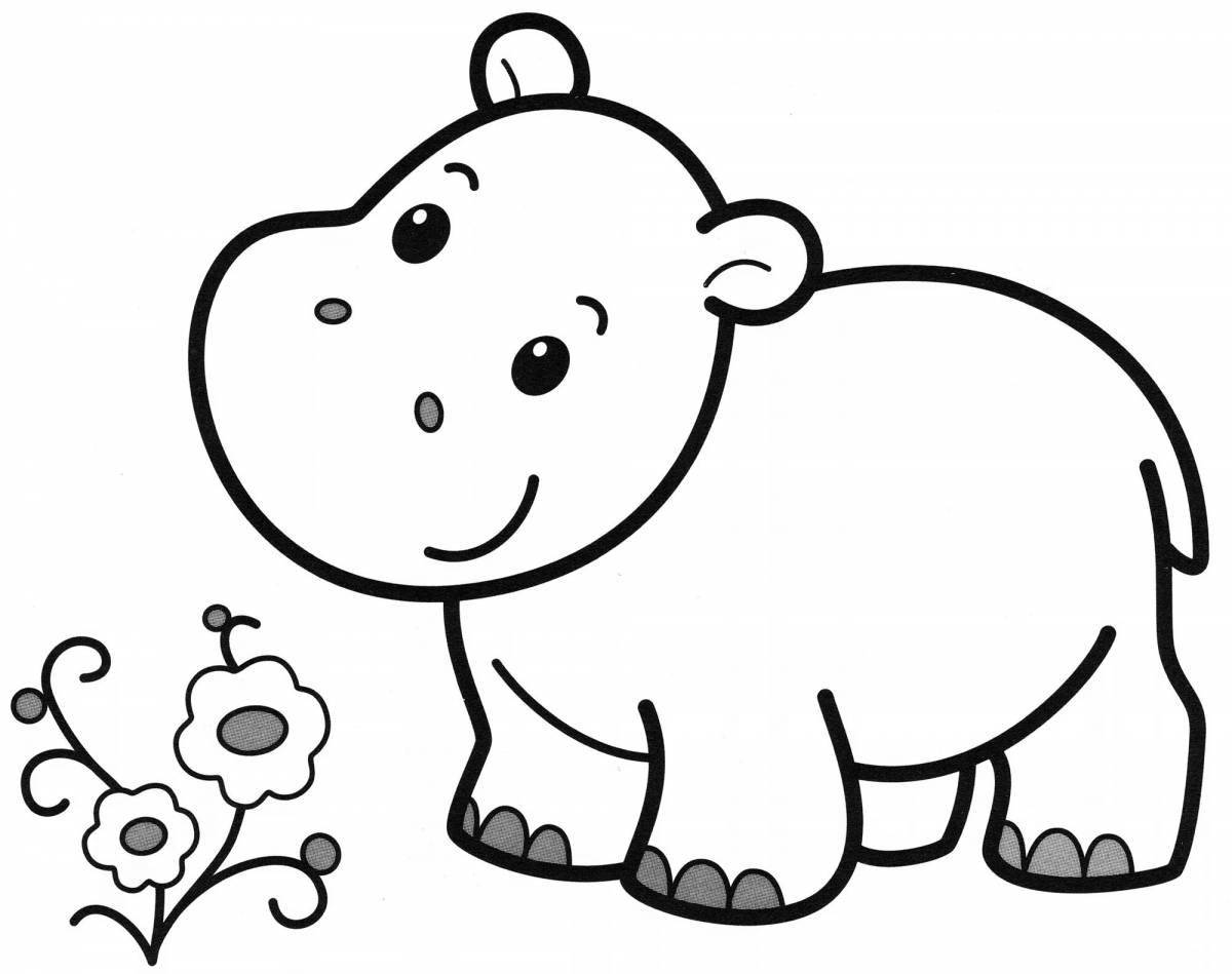 Fancy animal coloring pages for 2-3 year olds