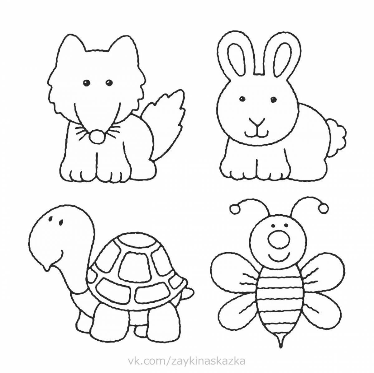 Violent animal coloring pages for 2-3 year olds