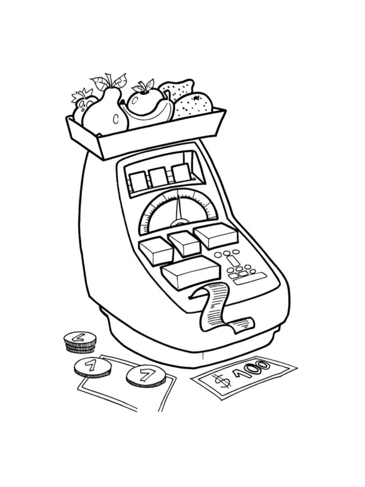 Разукрашки Касса - 68 фото