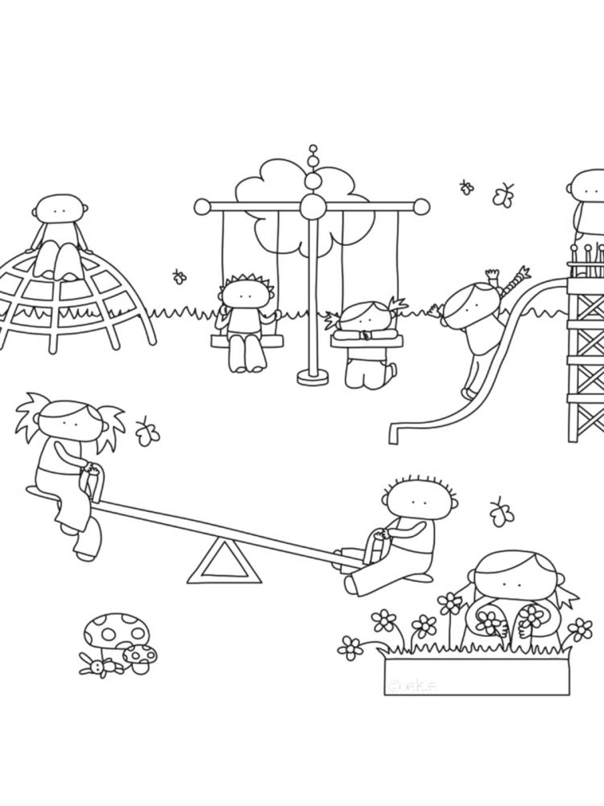 Раскраска детской площадки
