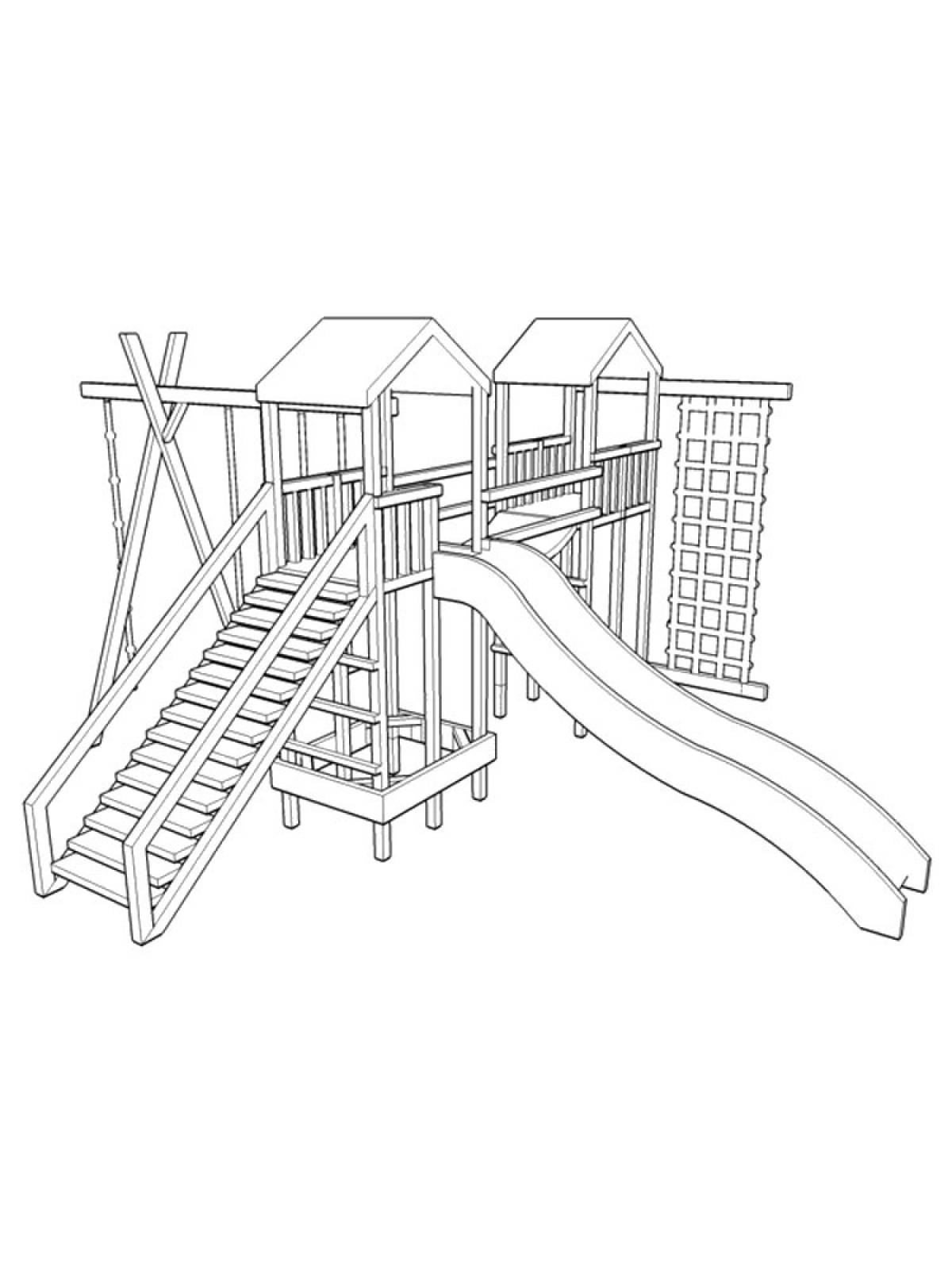 Площадка рисунок карандашом. Детская площадка раскраска. Раскраска детской площадки. Эскиз детской площадки. Раскраска горка.