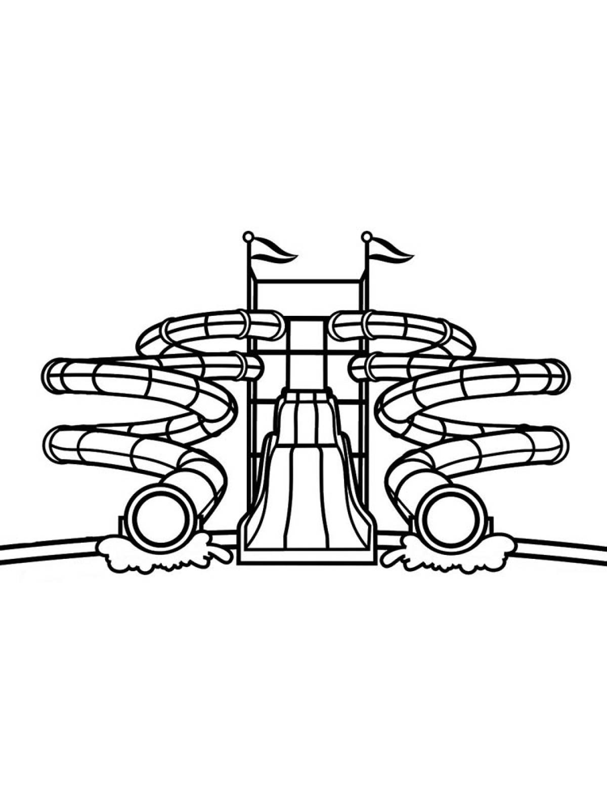 Аквапарк раскраска для детей картинки