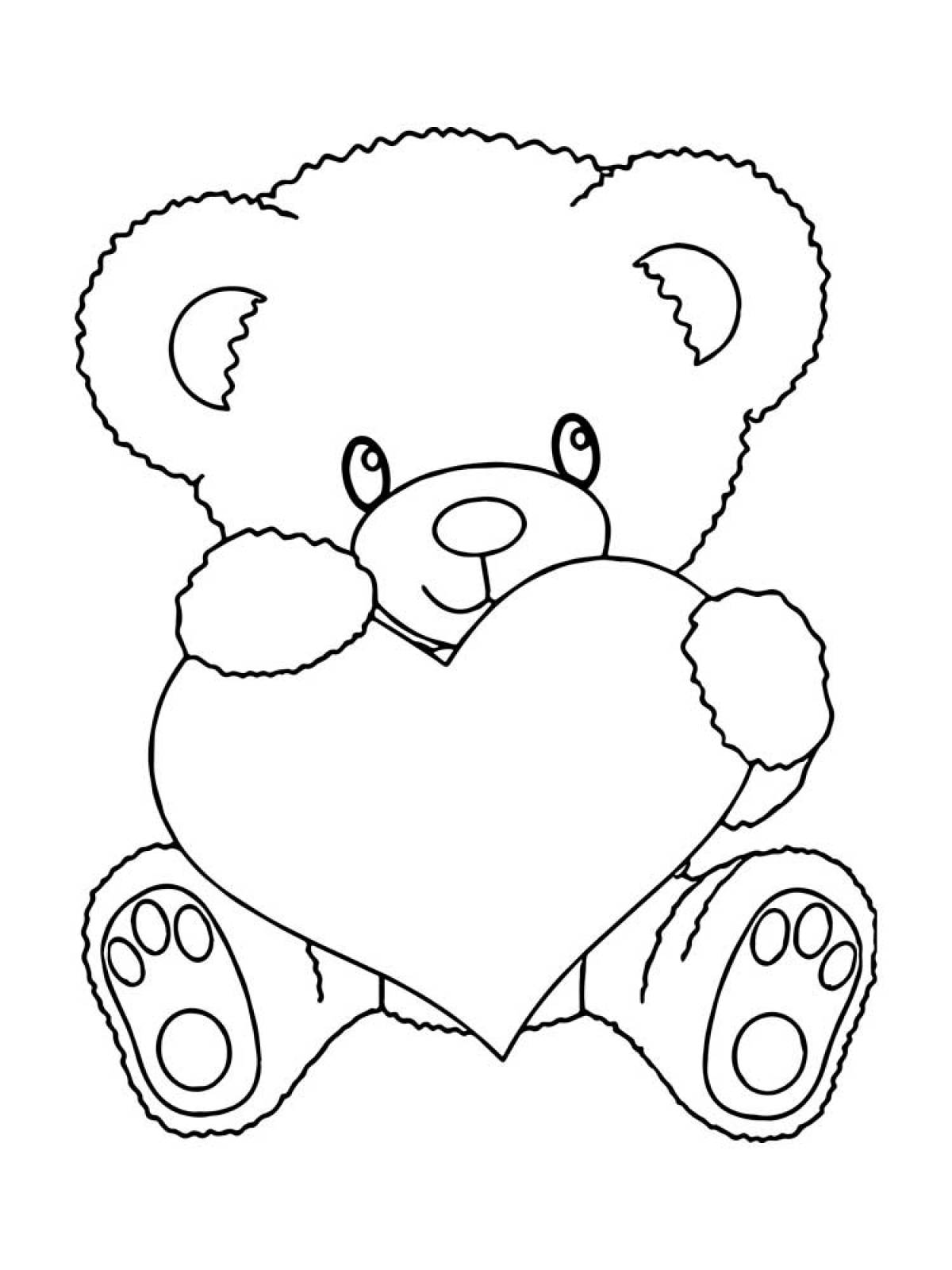 Рисунок медвежонка раскраска