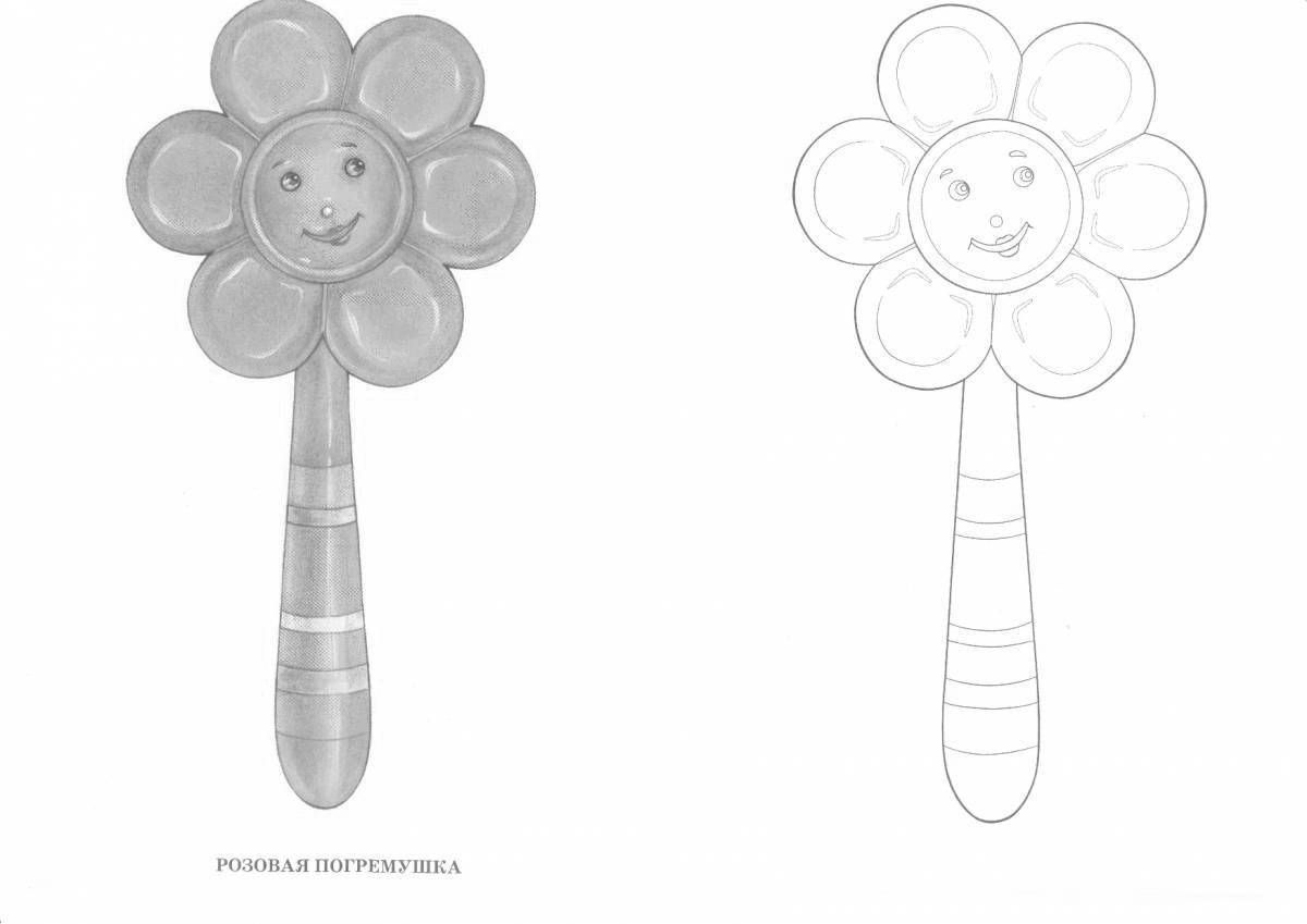 Картинка раскраска погремушка для детей