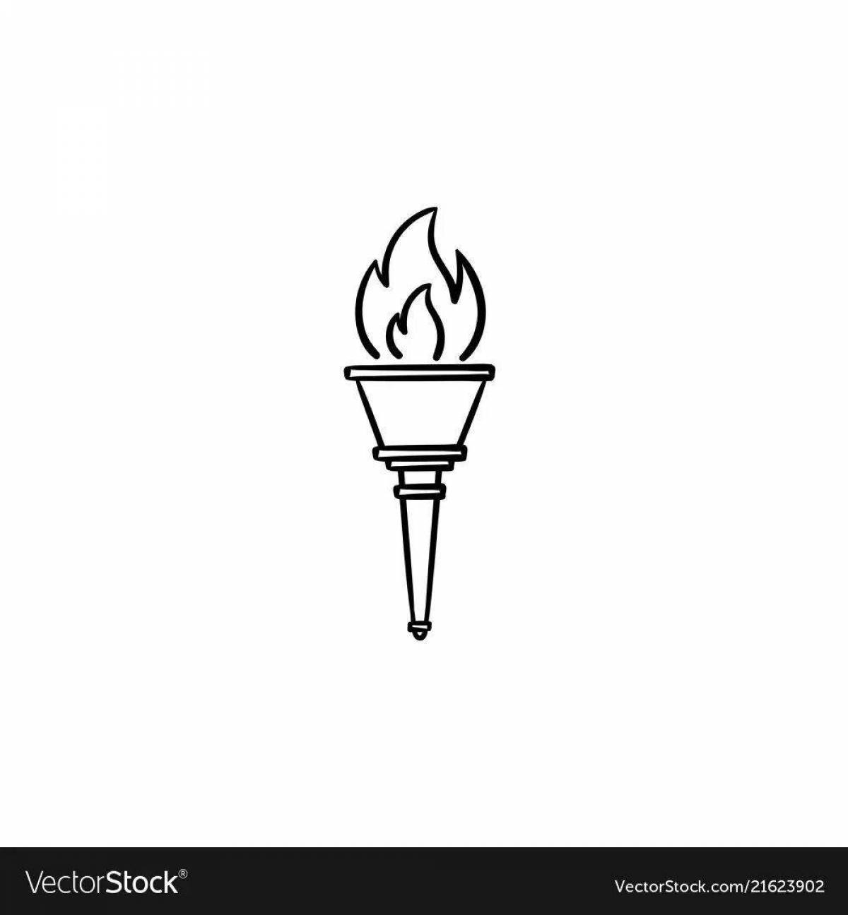 Факел, фонарь рисунок для детей карандашом