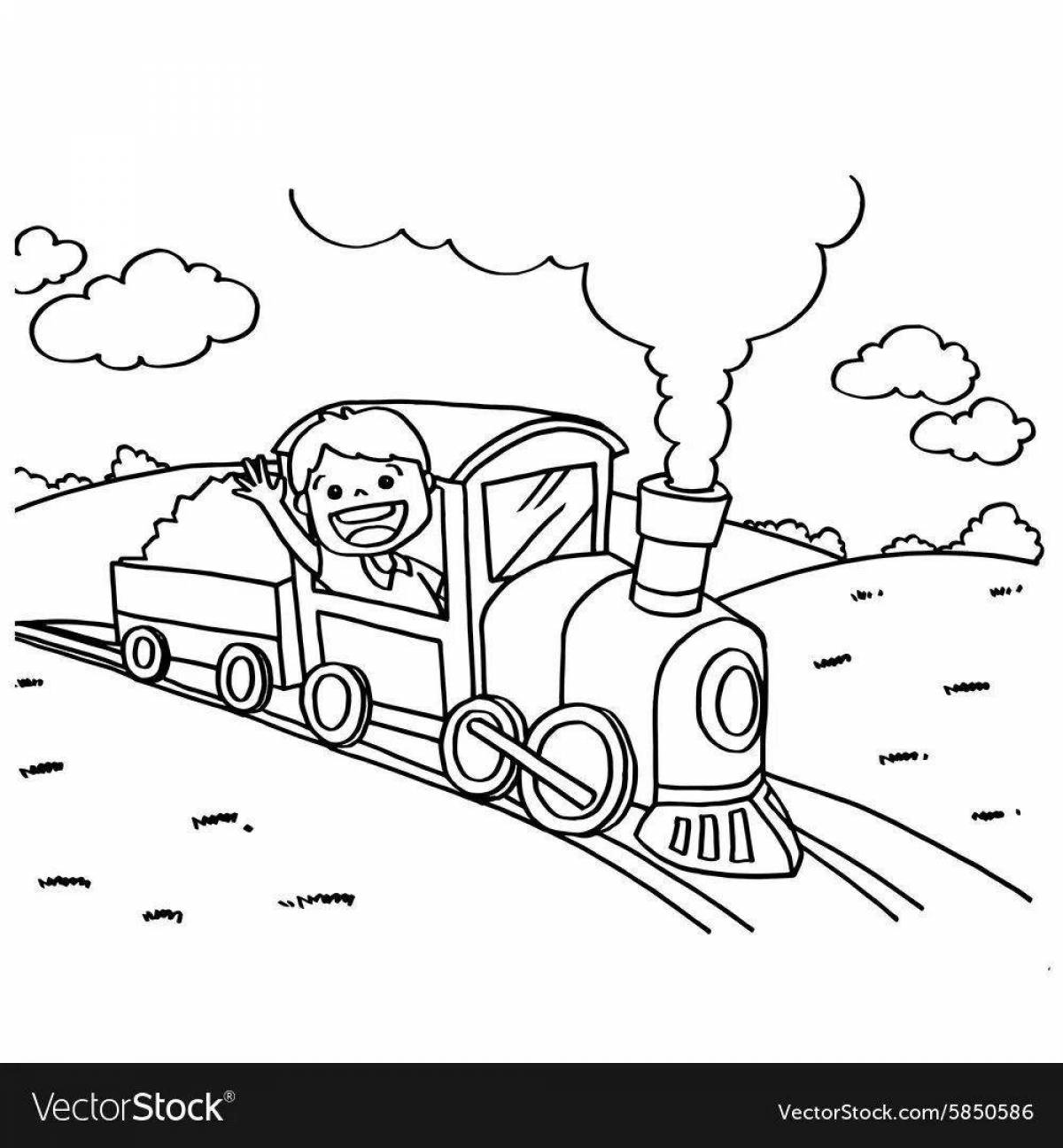 Cute railroad safety coloring page