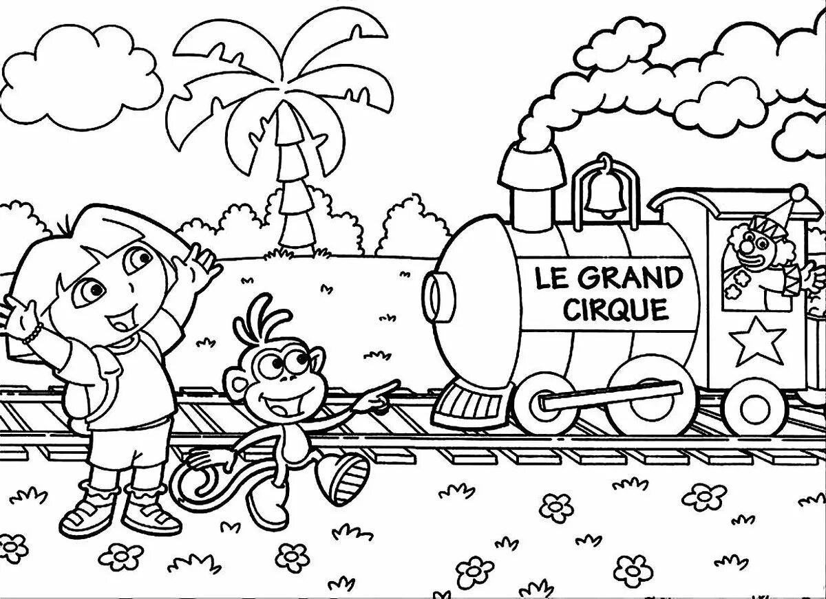 Friendly rail safety coloring page