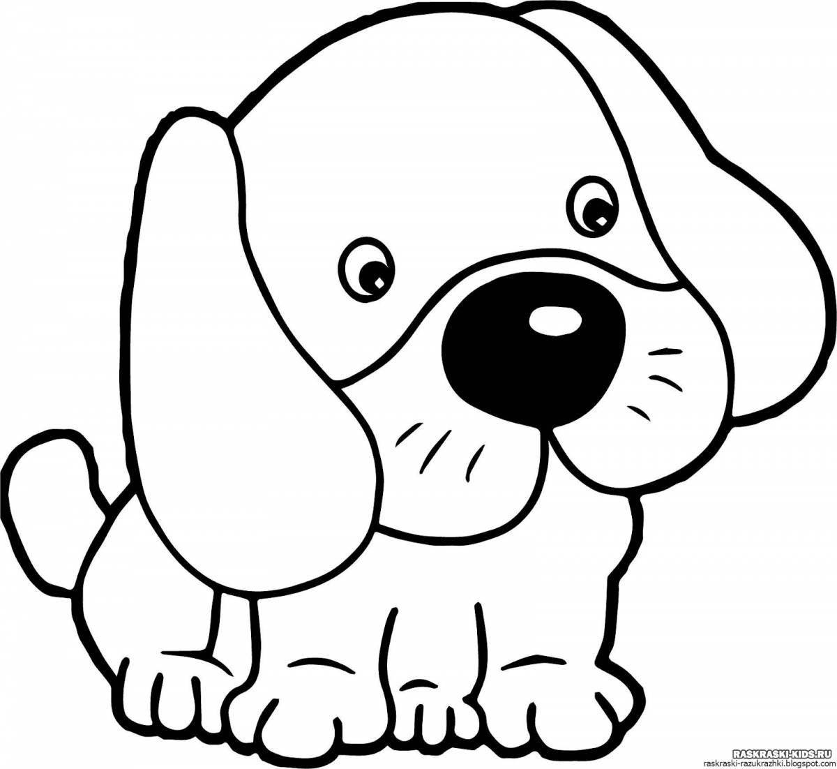 Анимированная раскраска собака для детей 5-6 лет