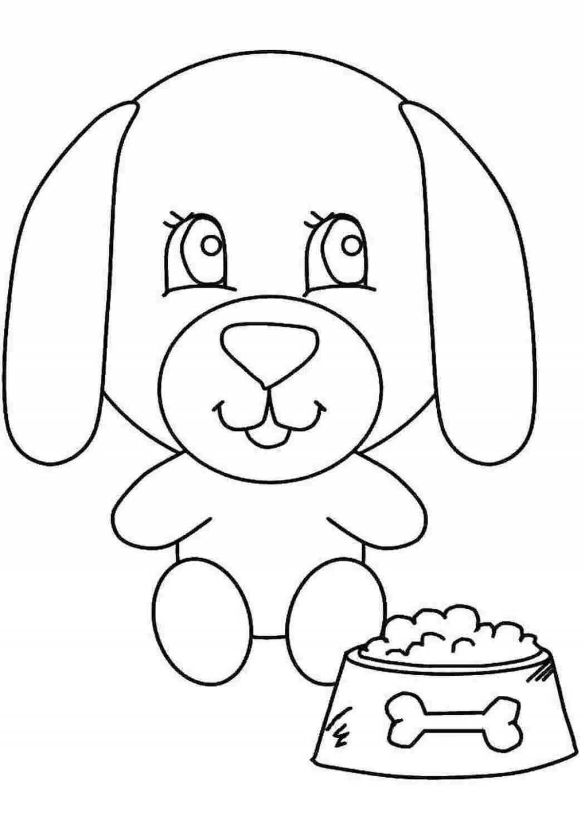 Entertaining dog coloring book for children 5-6 years old