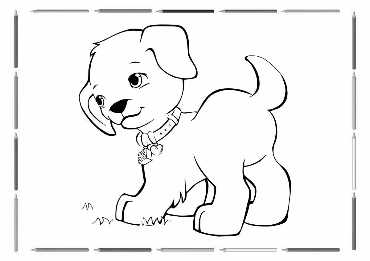 Adorable dog coloring book for kids 5-6 years old