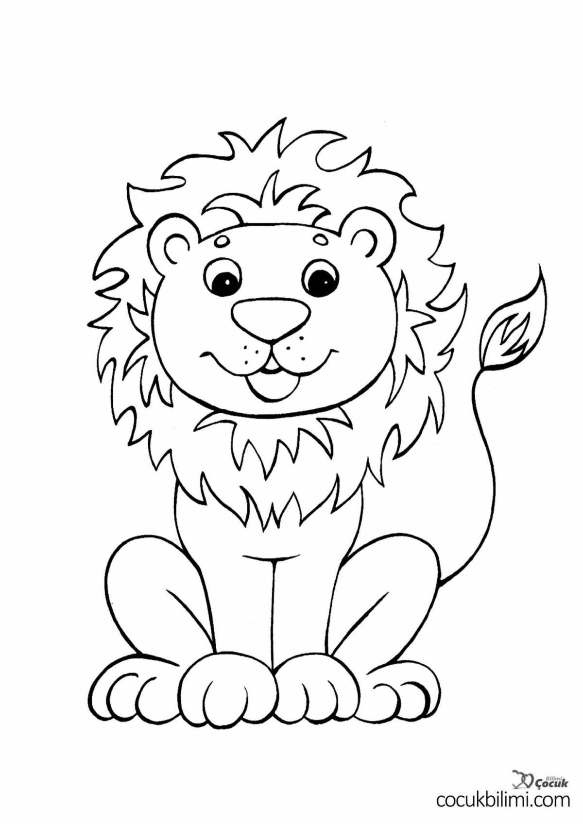 Великолепная раскраска льва для детей 3-4 лет