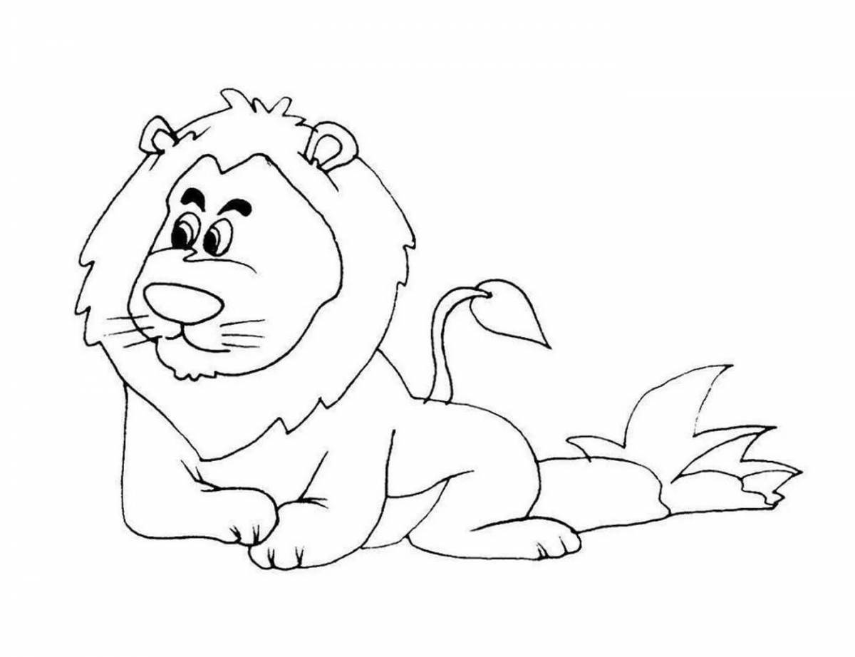 Раскраска «великолепный лев» для детей 3-4 лет