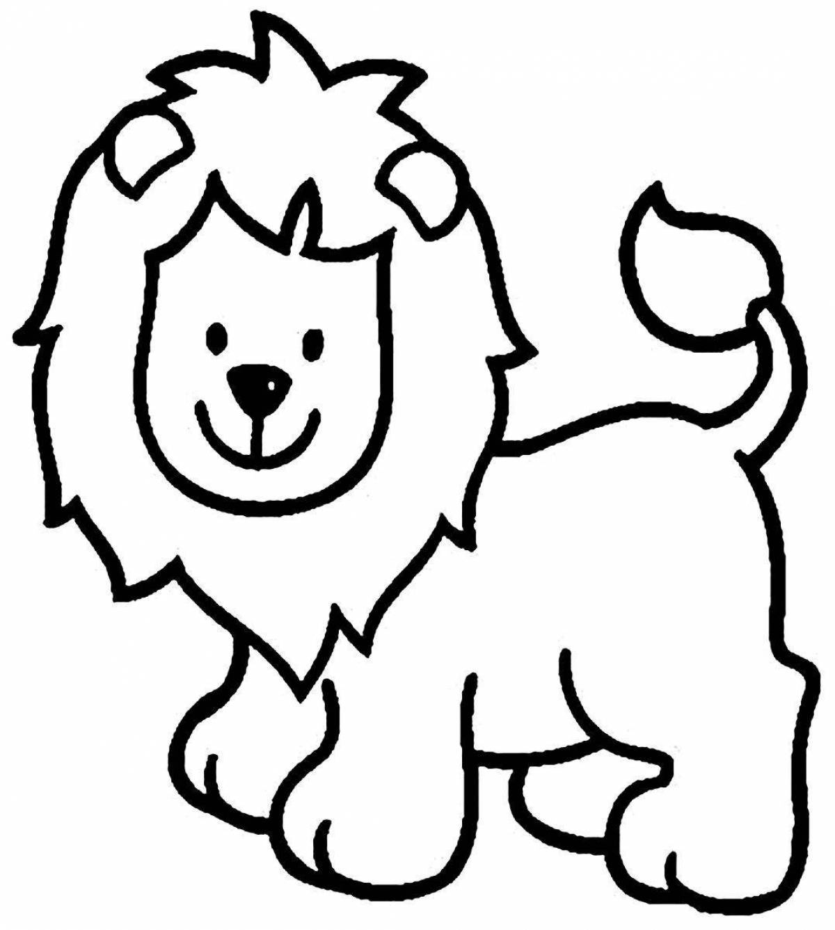Буйный лев раскраски для детей 3-4 лет