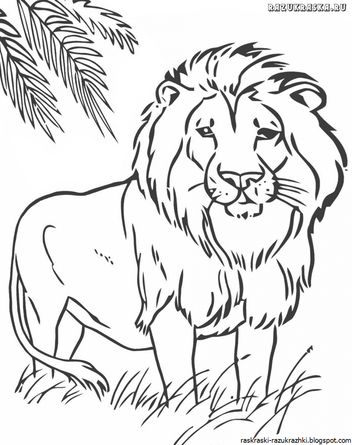 Coloring beckoning lion for children 3-4 years old