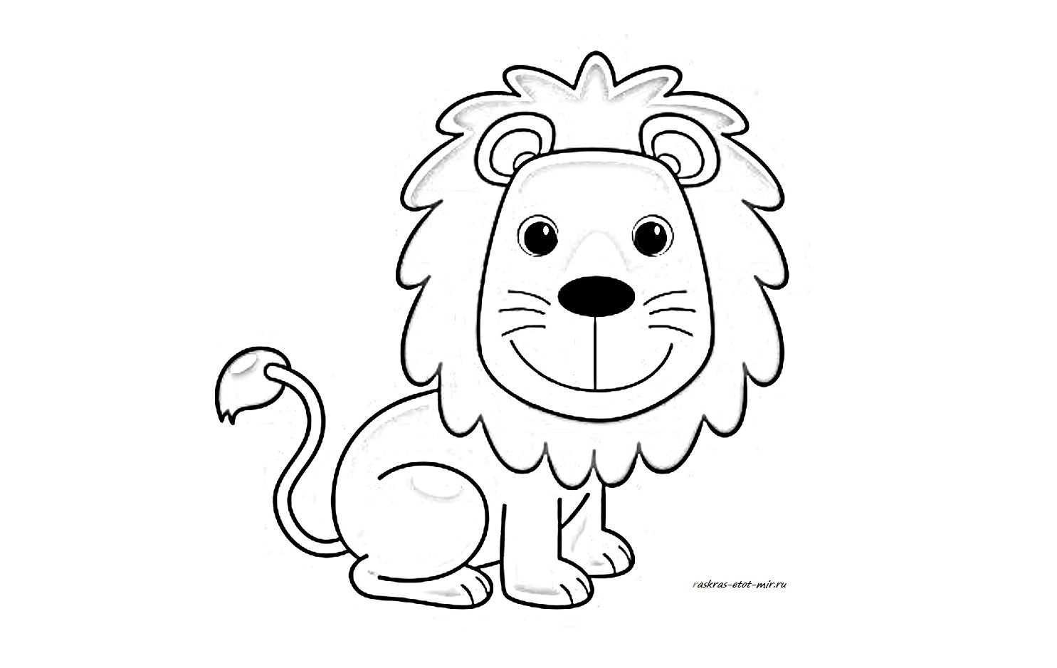 Colorful lion coloring book for 3-4 year olds