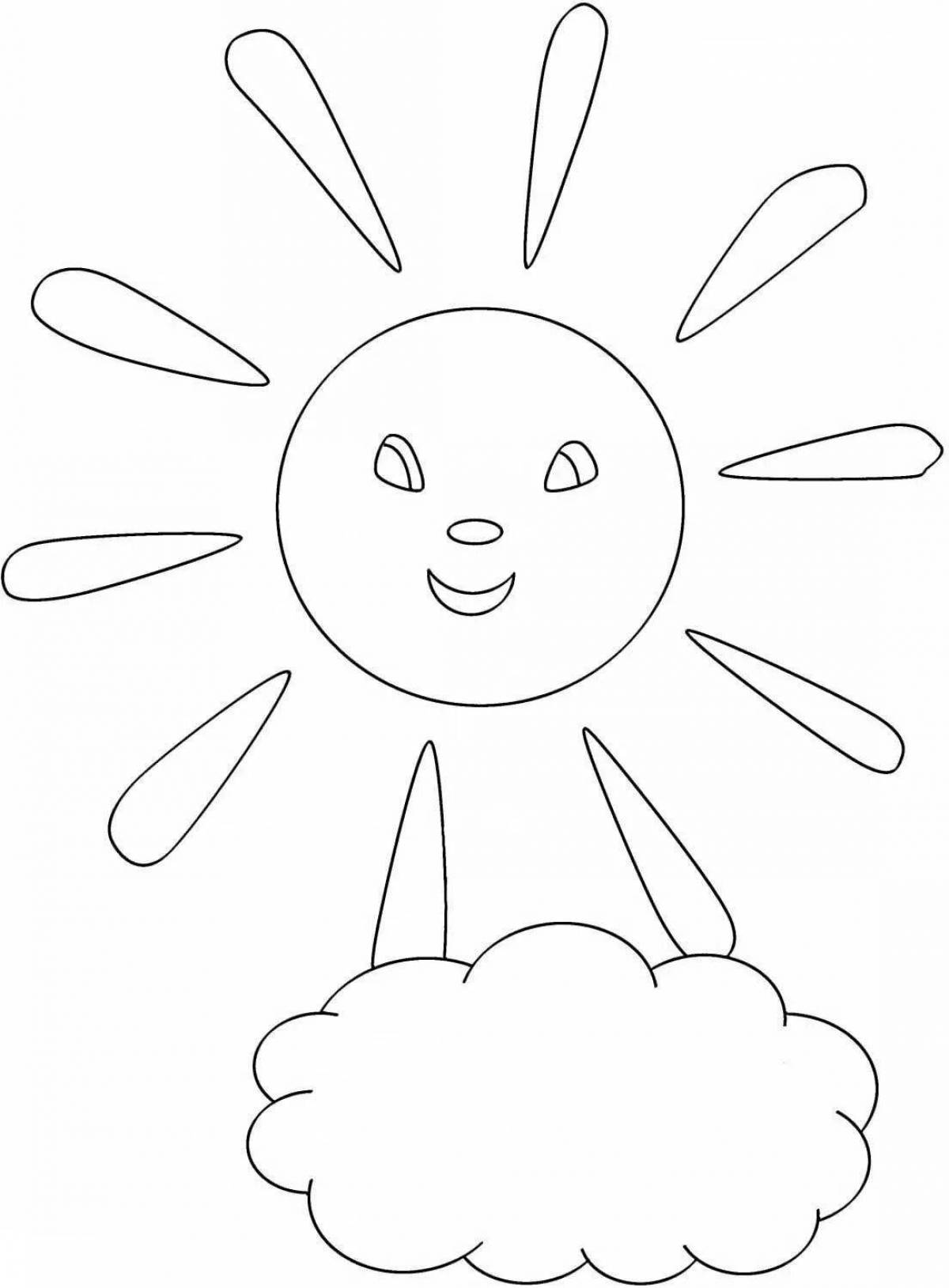 Glowing sun coloring book for children 4-5 years old