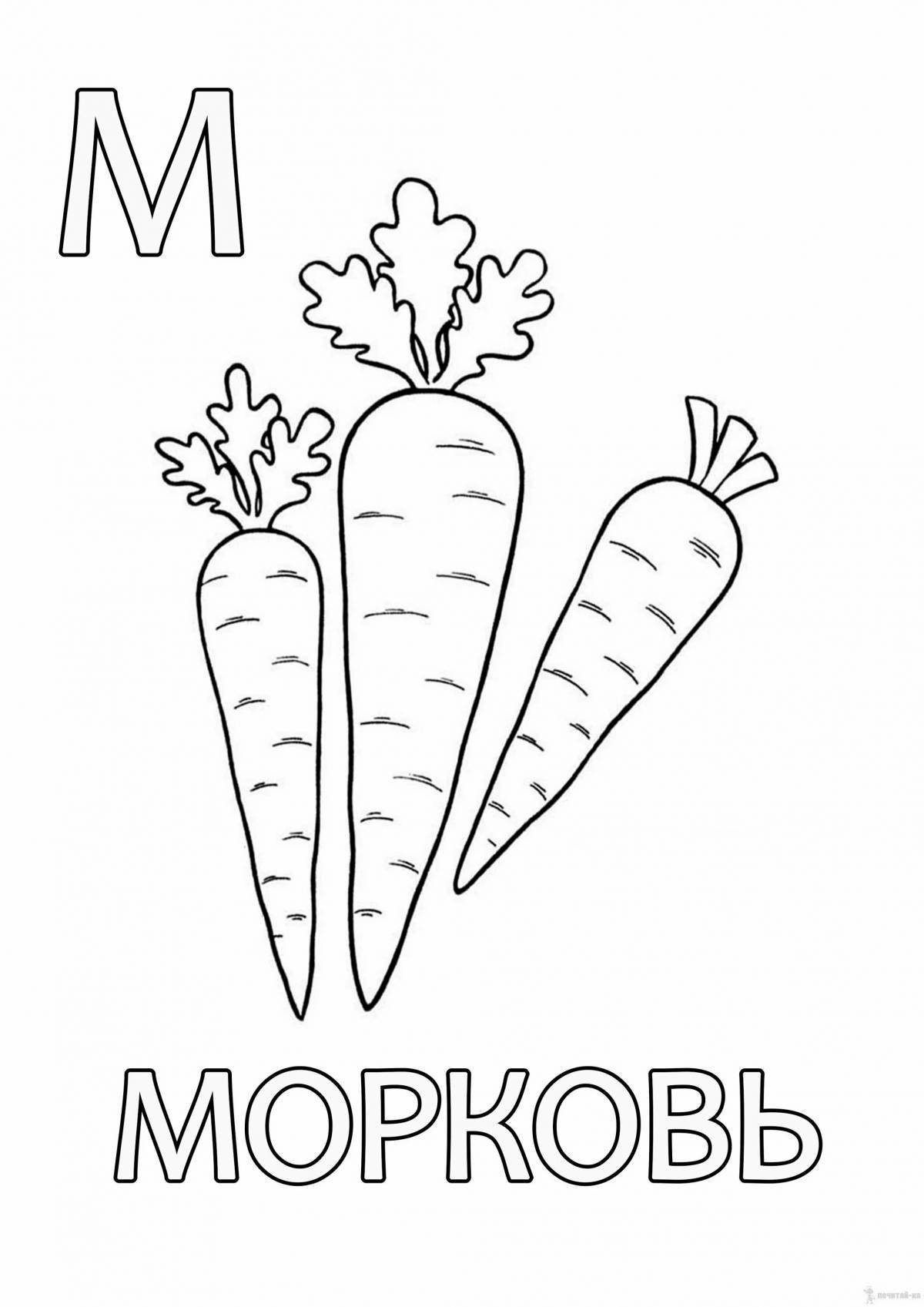 A fun carrot coloring book for 3-4 year olds
