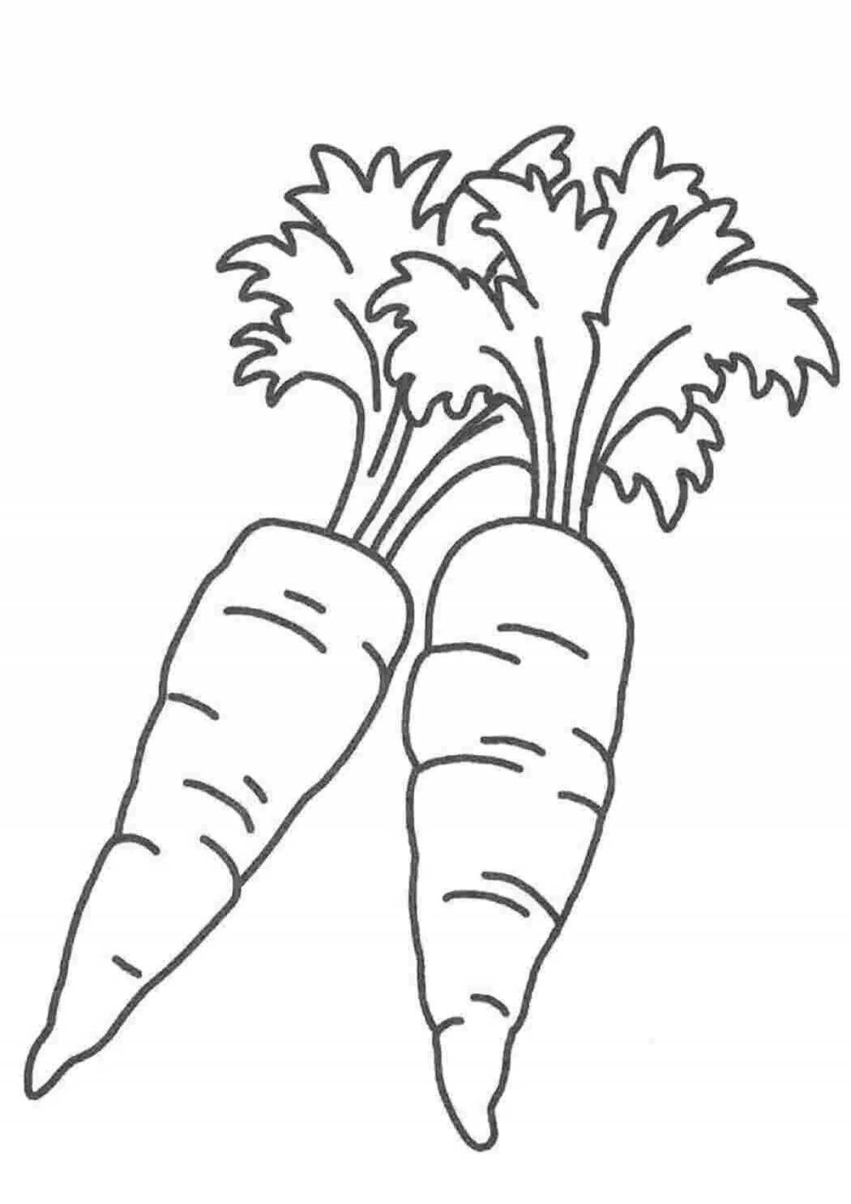Креативная морковная раскраска для детей 3-4 лет
