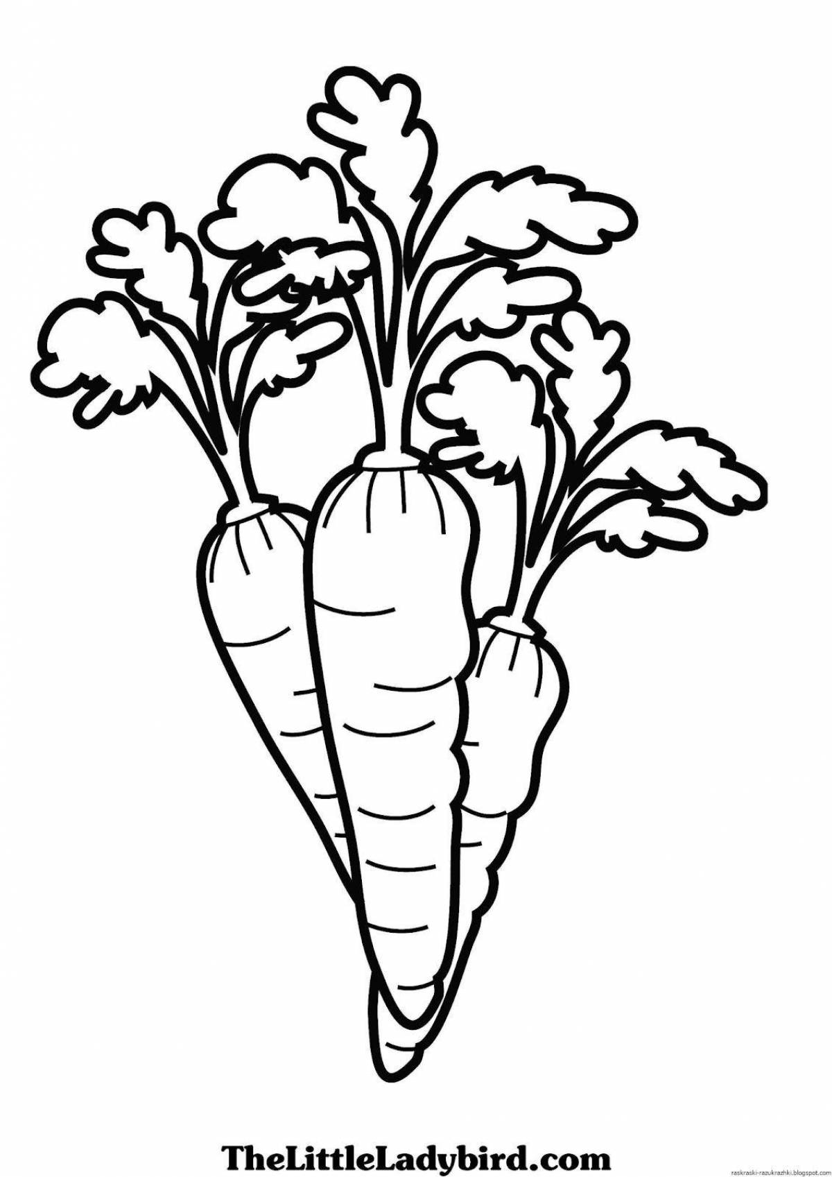 Amazing carrot coloring book for 3-4 year olds