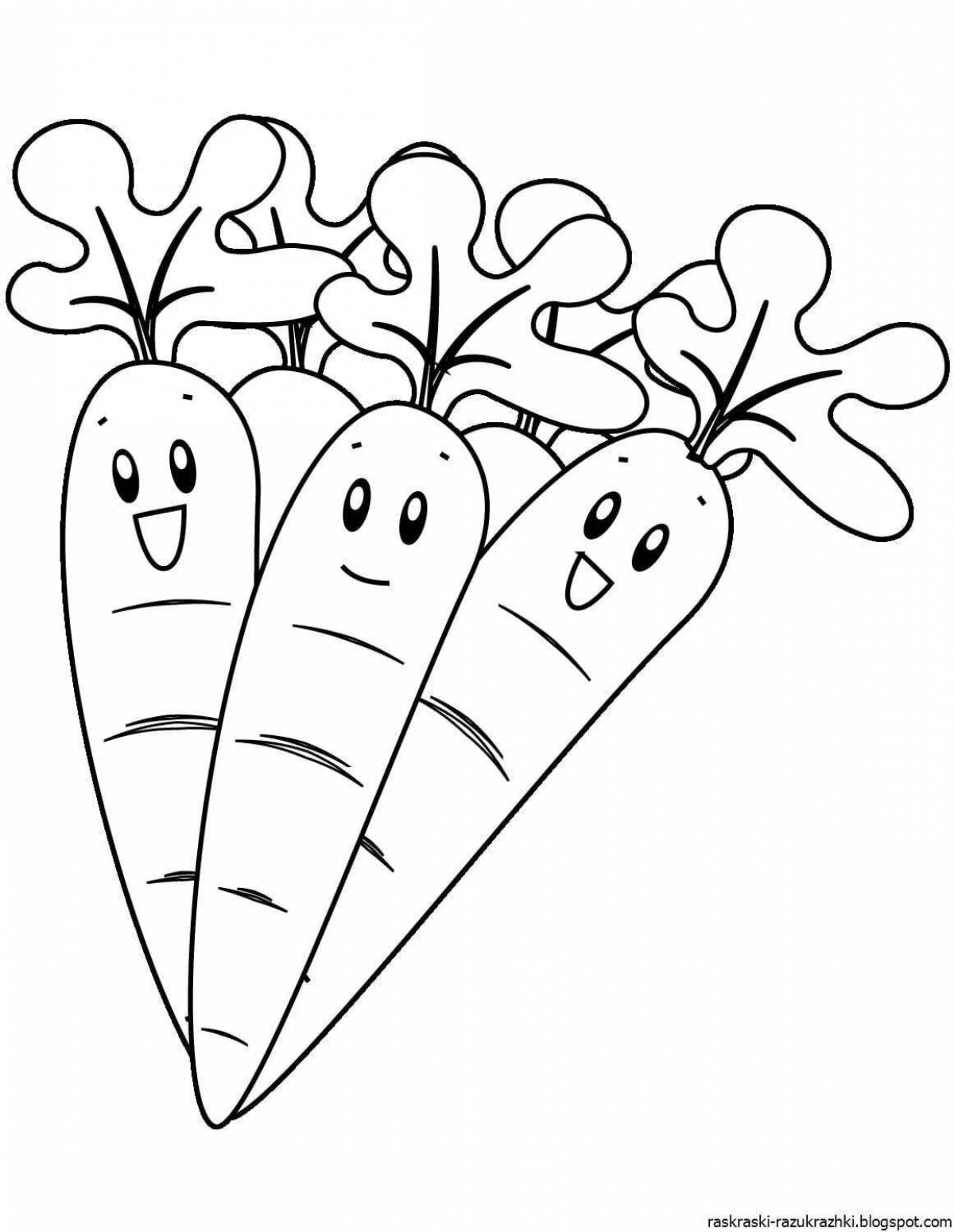 Морковь-раскраска «взрыв цвета» для детей 3-4 лет