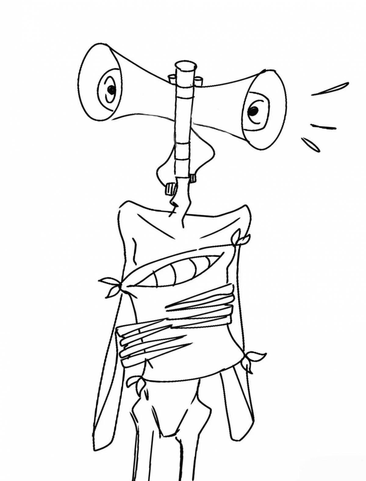 Great siren head coloring page for boys