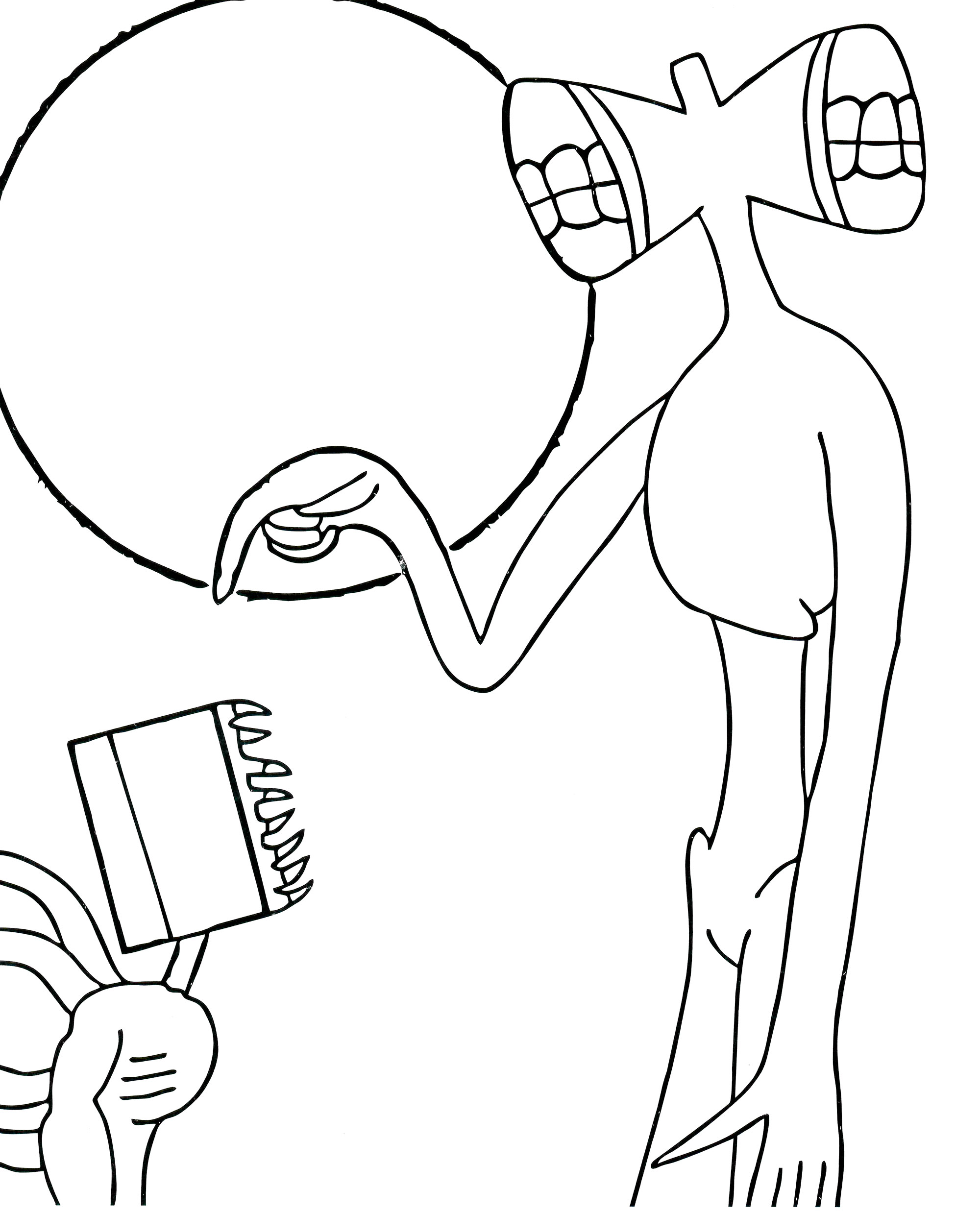 Siren head coloring page for boys