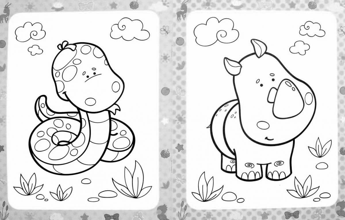 Playful coloring page 2 drawings