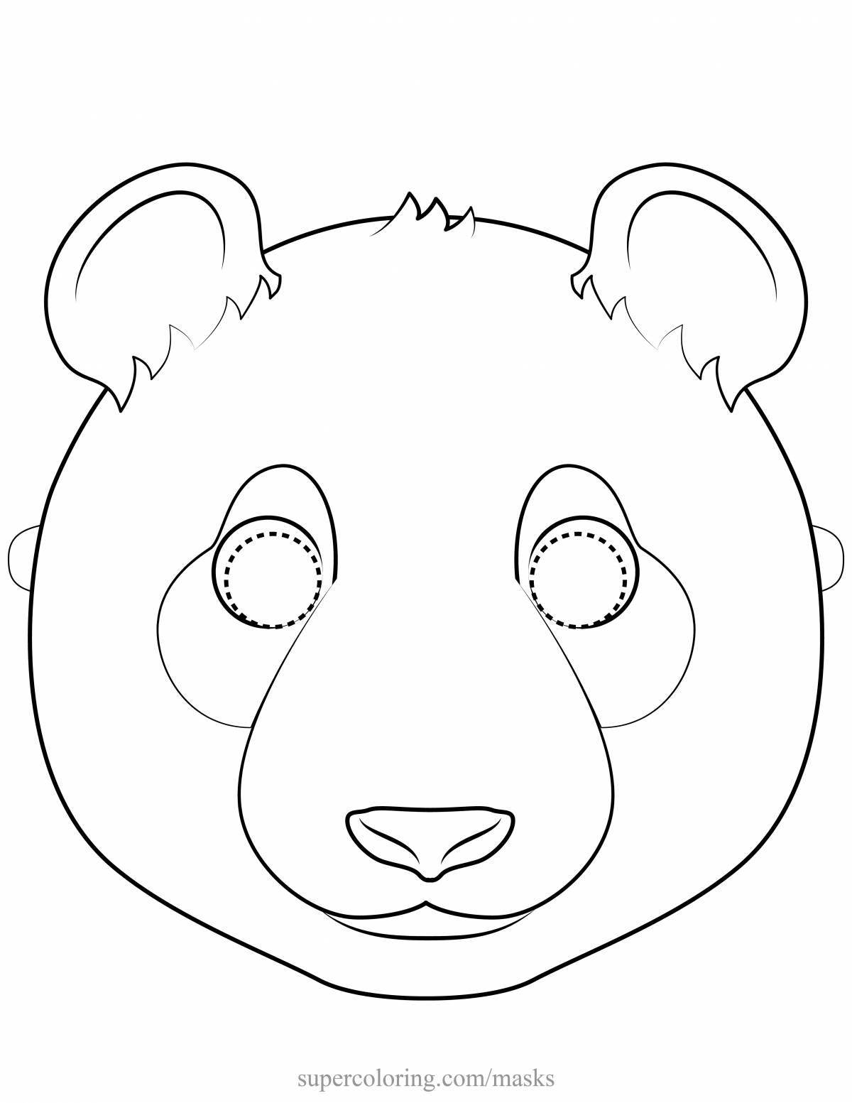 Colorful animal head mask coloring pages for kids