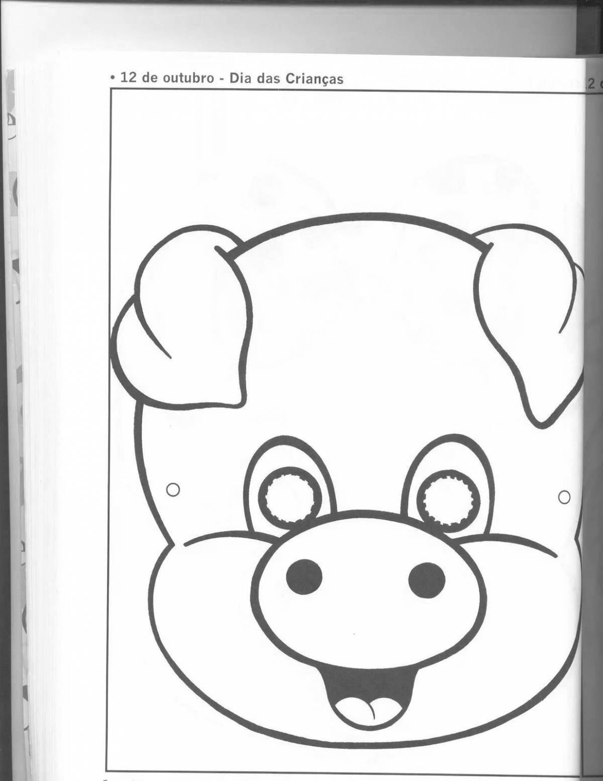 Creative animal head mask coloring book for kids