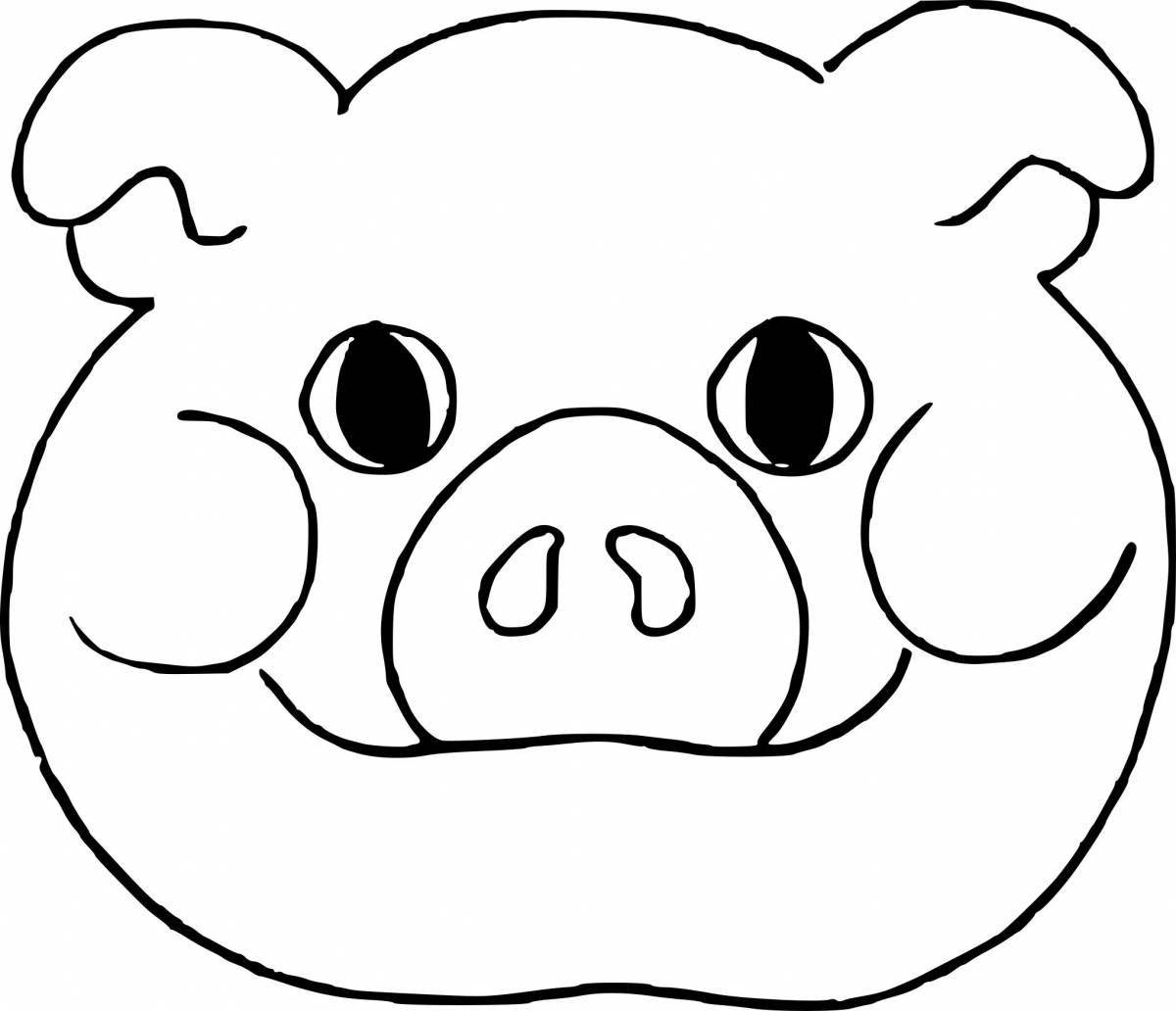 Coloring funny animal head mask for kids