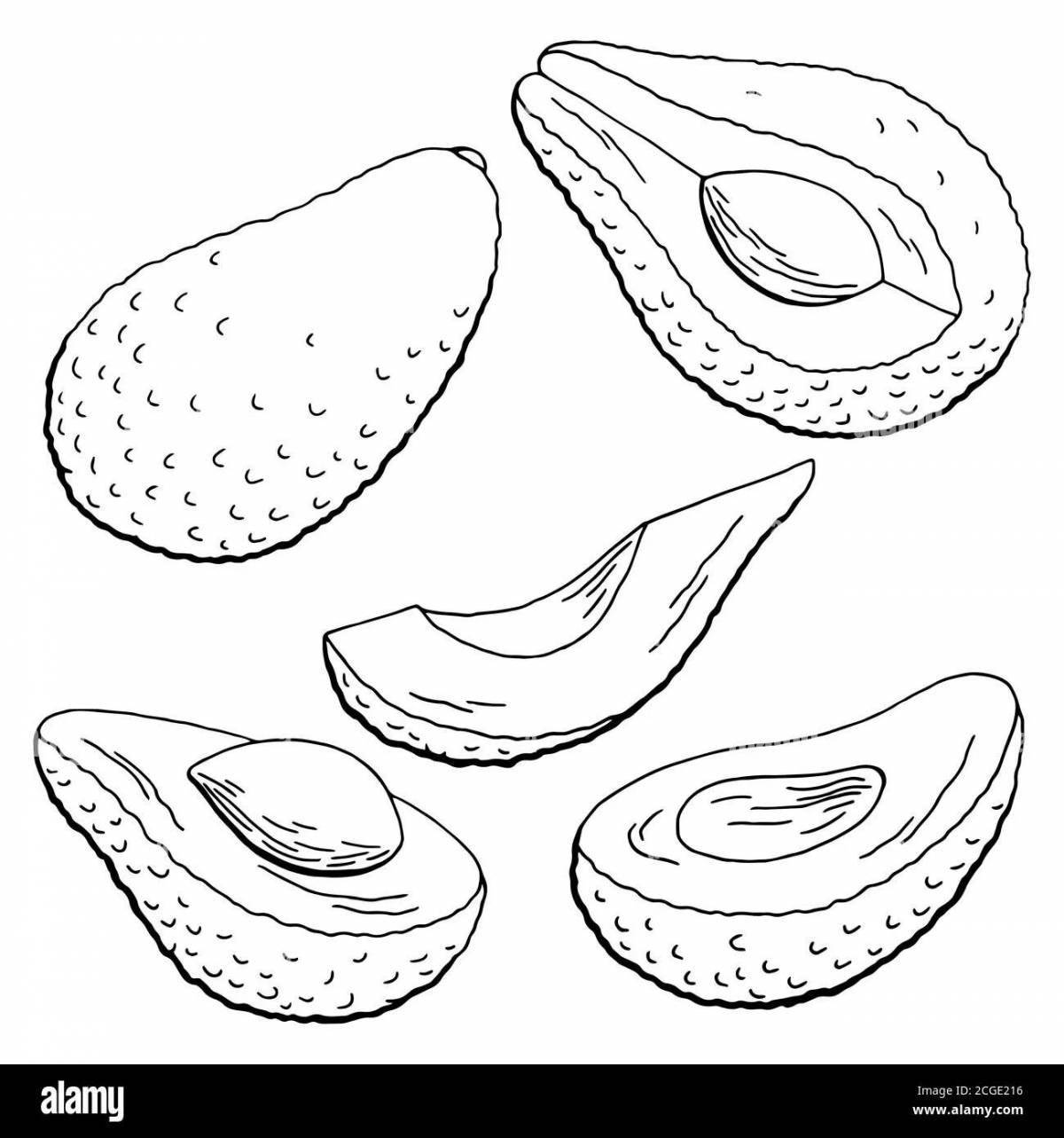 Avocado coloring book for 6-7 year olds